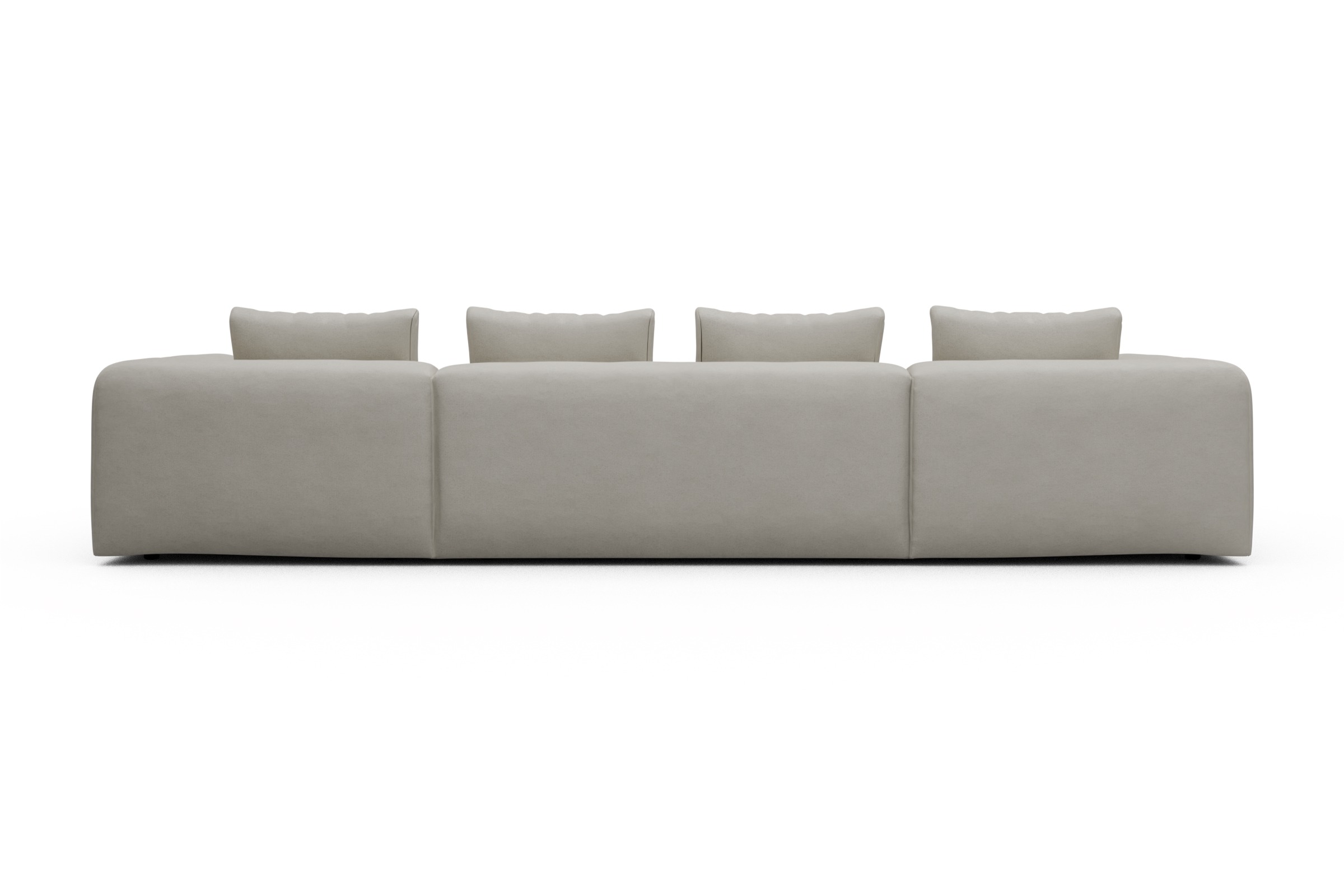 Wohnlandschaft Fred mit 2-Sitzer und Chaiselongue beidseitig Denari-Clean-Beige