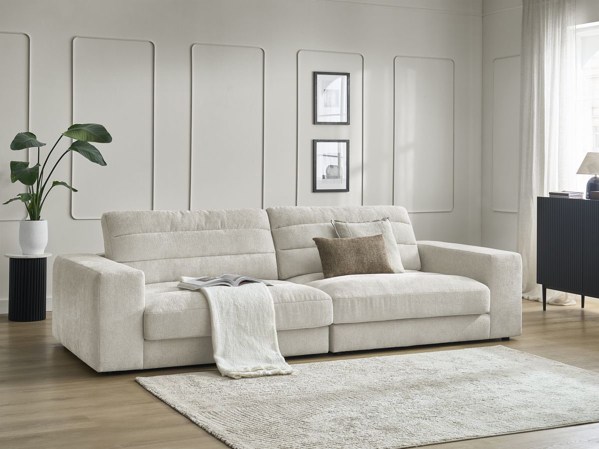 Bobochic Sierra Sofa 3-Sitzer Strukturstoff Beige