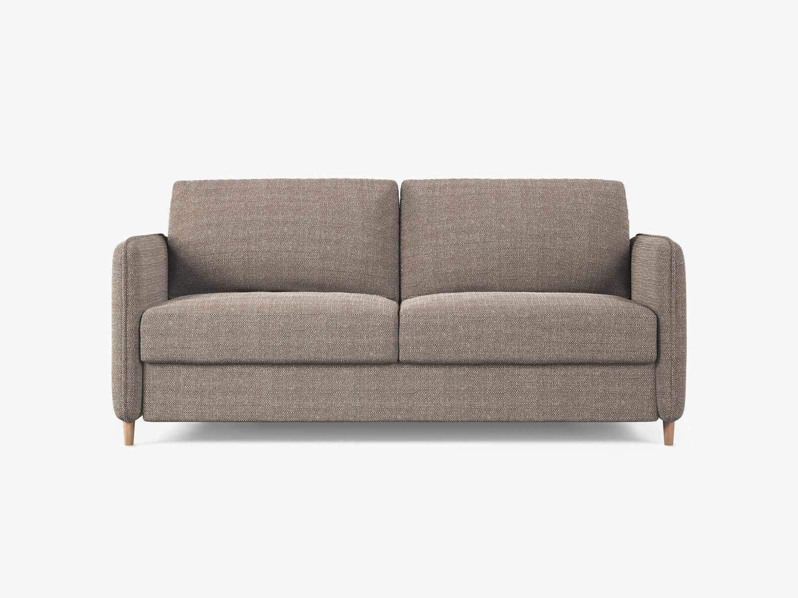 Micadoni Sofa mit Schlaffunktion Simo 3-Sitzer Strukturierter Stoff Babel Hellbraun