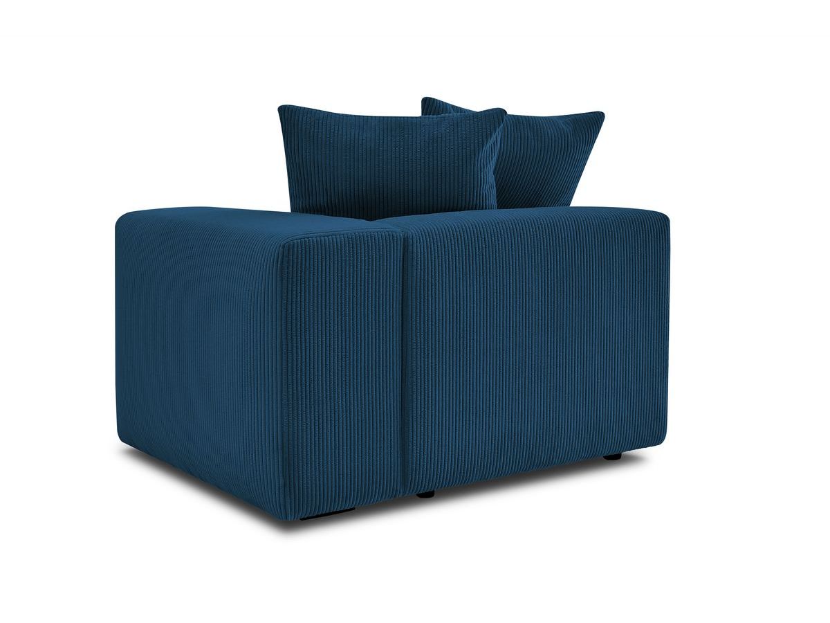 Bobochic Voltaire Sofamodul 1-Sitzer 130 × 100 cm Cordsamt Dunkelblau Ecke rechts