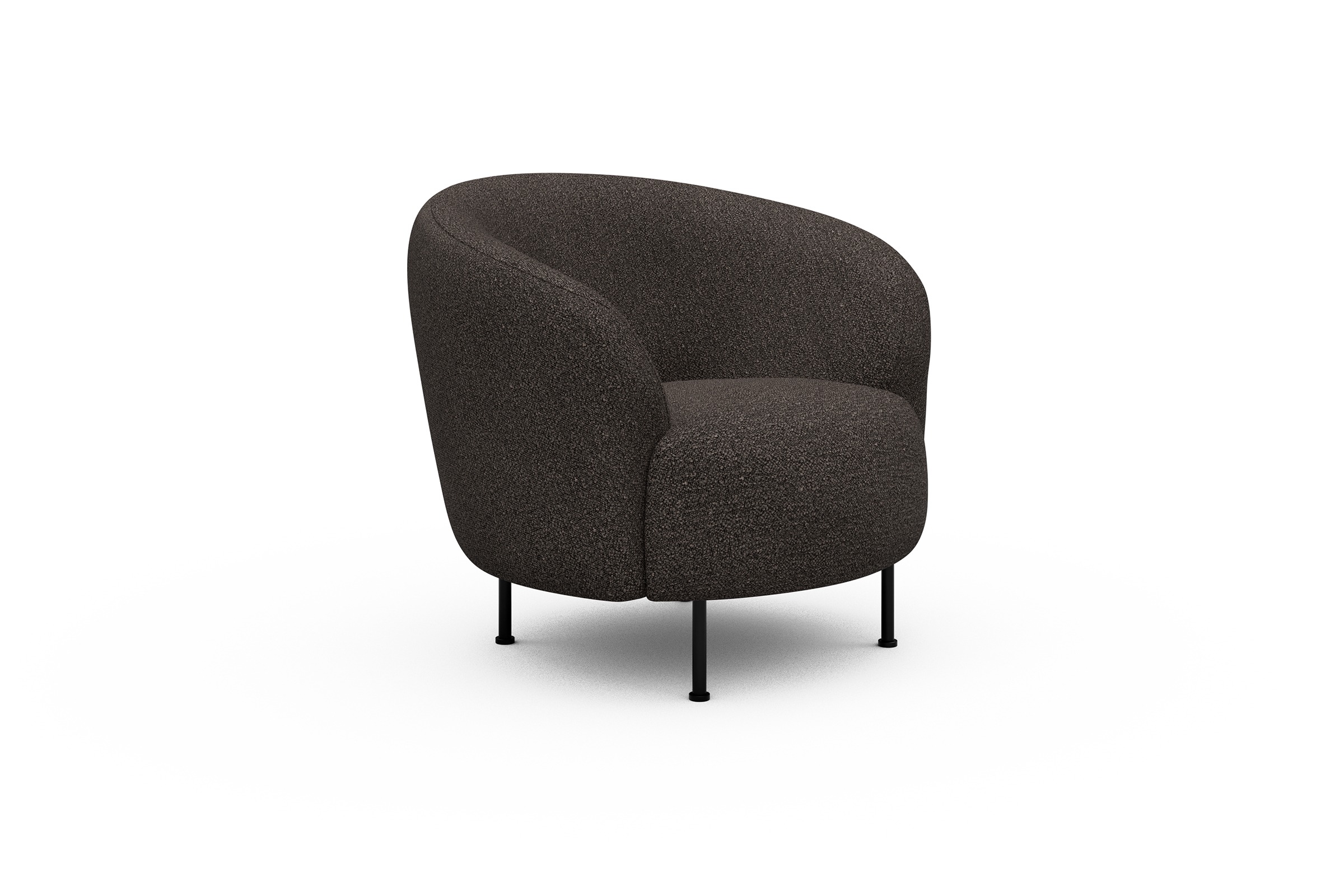 Sessel Ronda Metallbeine Schwarz Boucle-Taupe