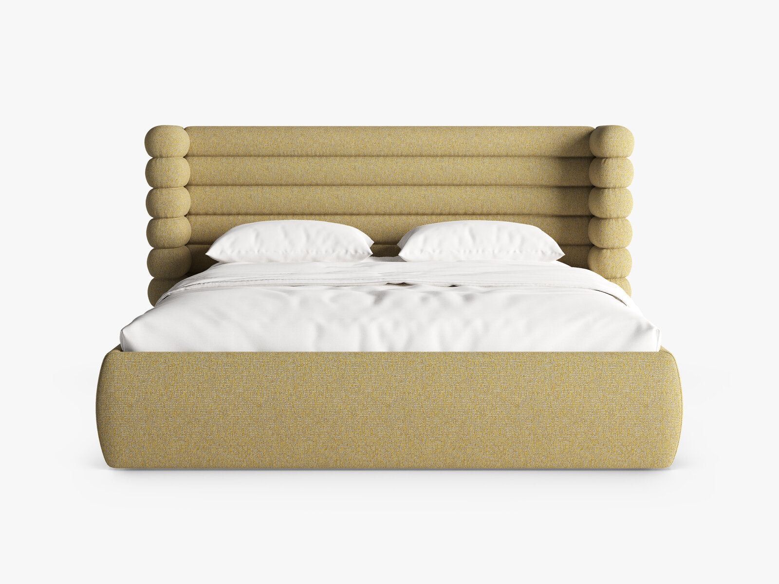 Micadoni Stauraumbett mit Kopfteil Mount Strukturierter Stoff Puente Sonnenblumen Melange 140x200