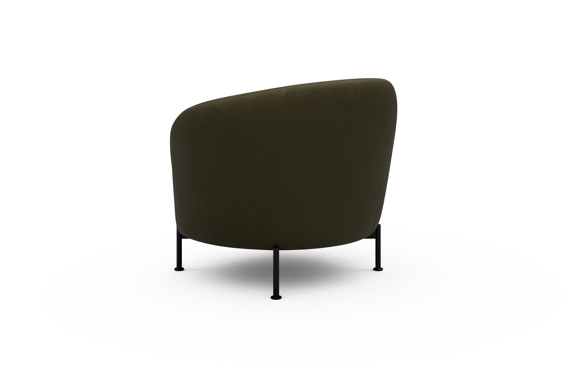 Sessel Ronda X-Metallgestell Schwarz Cordufine-Pine-Green