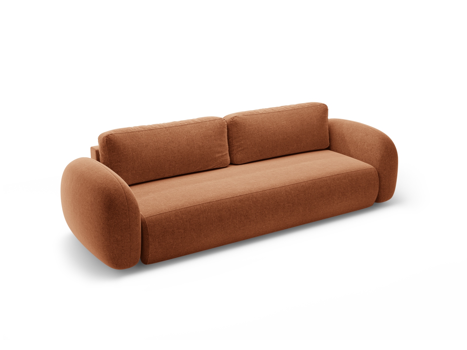 Cosmopolitan Design Schlafsofa Tonale 3-Sitzer mit Bettkasten Chenille Eden Ziegel