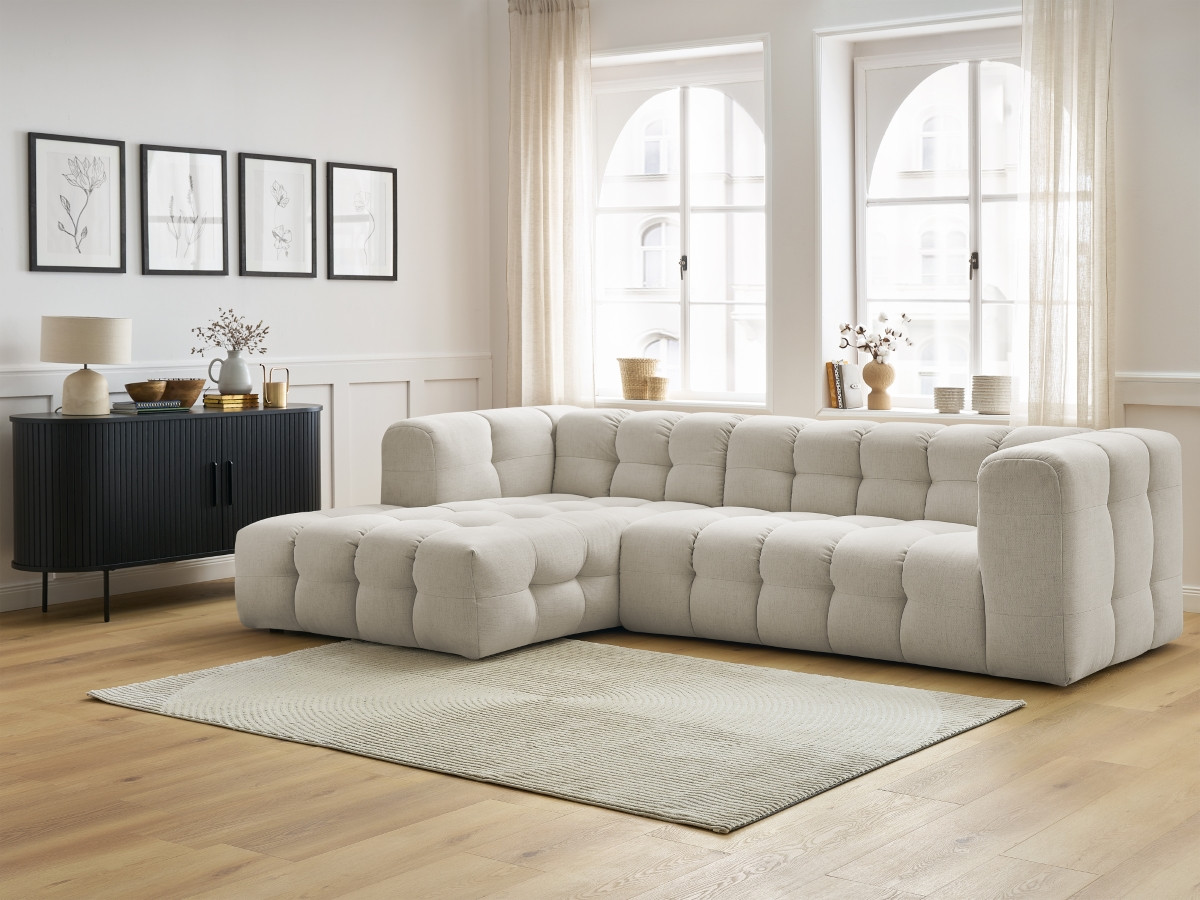 Bobochic Cloud Ecksofa 288 × 184 cm Stoff Beige Ecke links