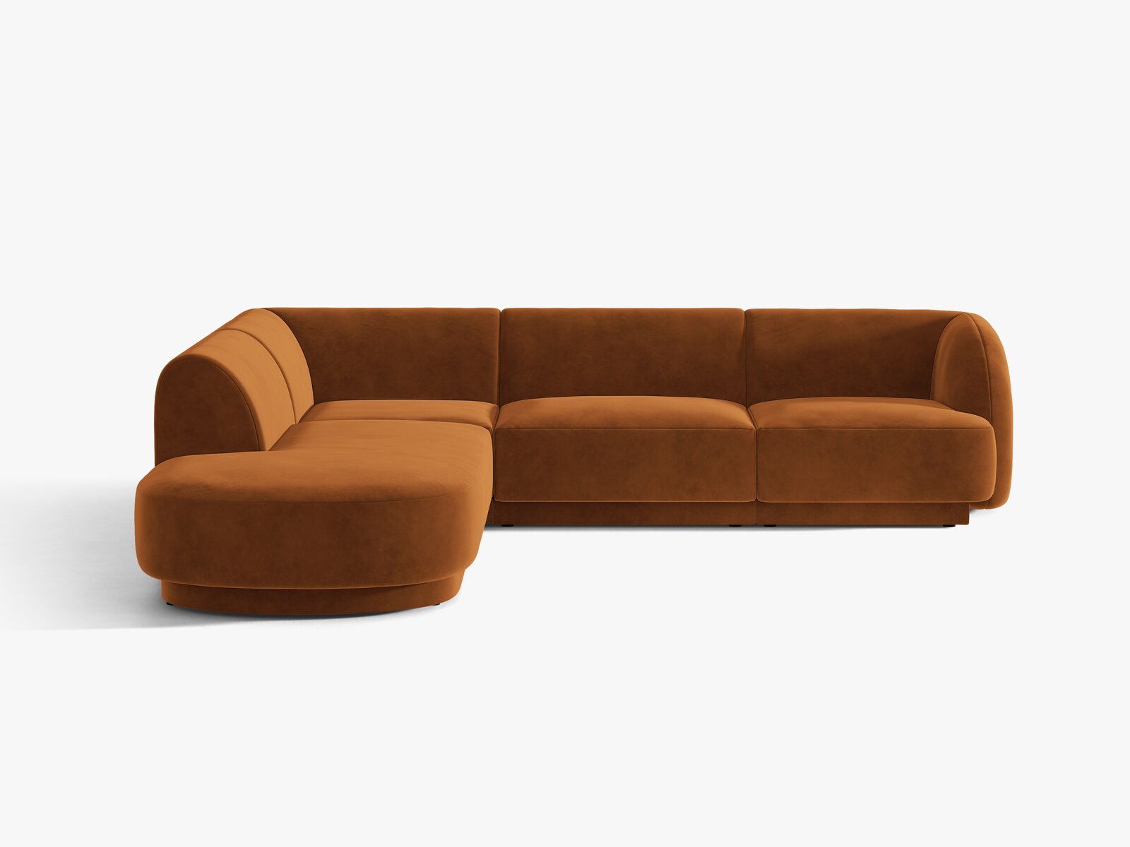 Micadoni Ecksofa Miley 6-Sitzer Samt Bluvel Terrakotta Links