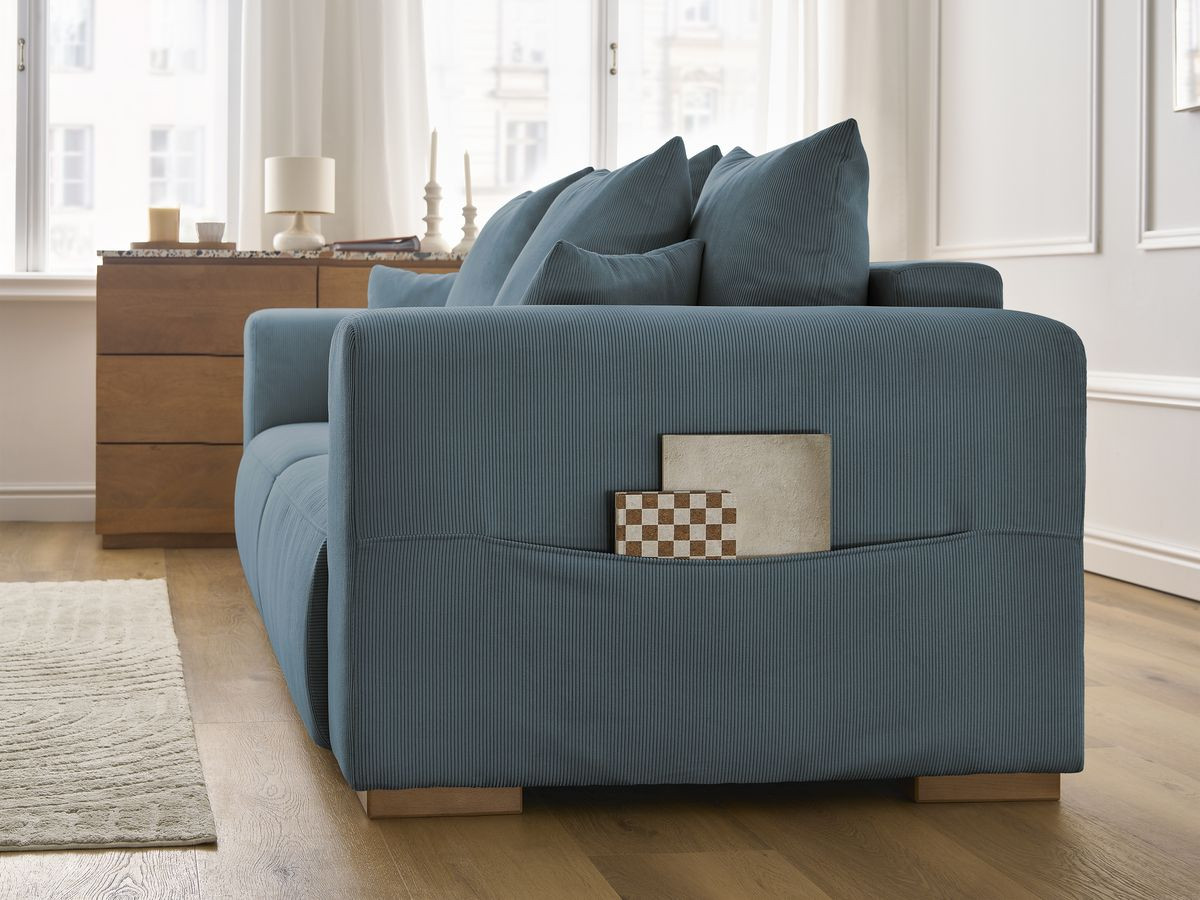 Bobochic Sidonie Sofa 3-Sitzer Cordsamt Blau