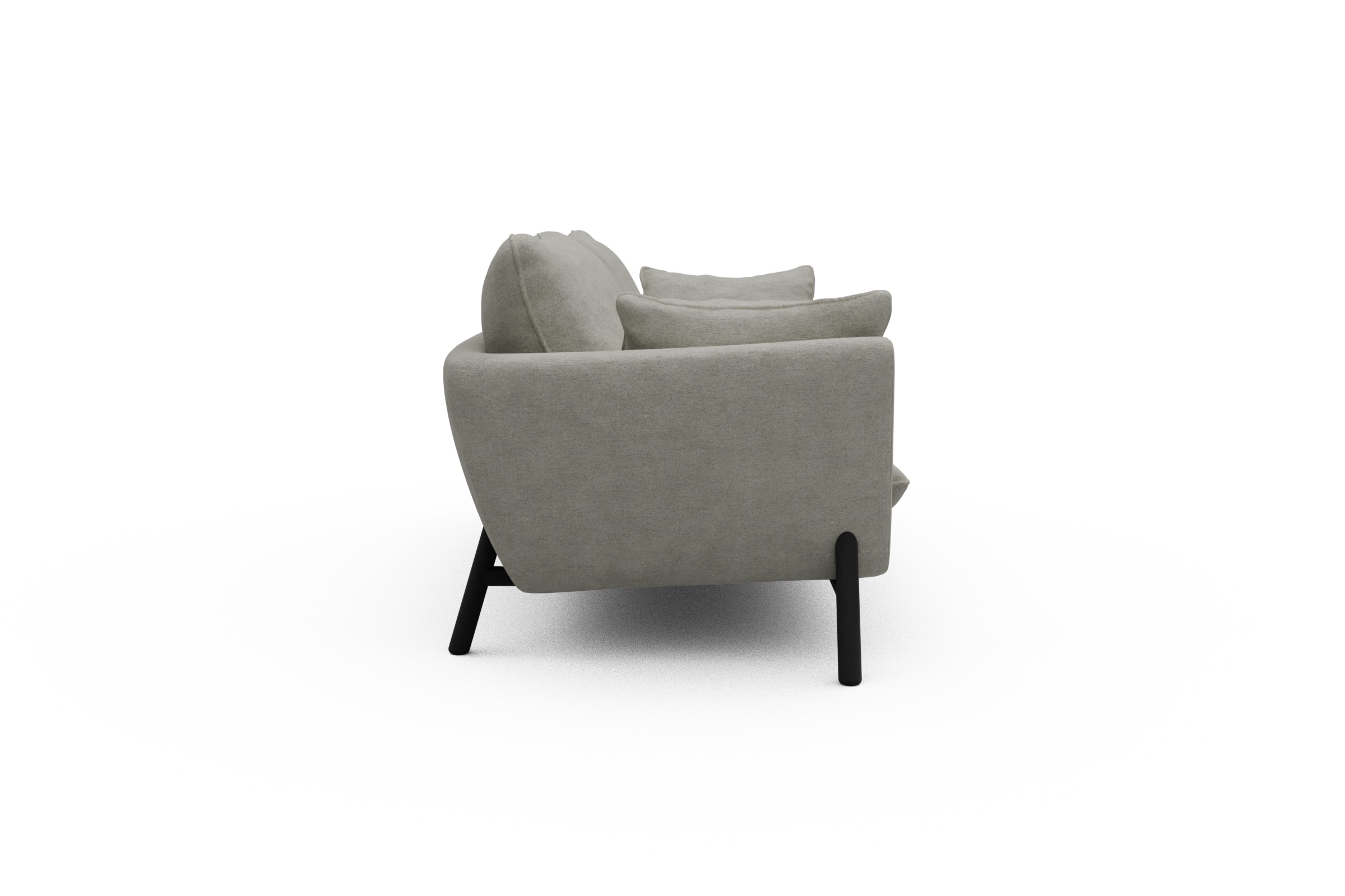 Sofa Emil 3-Sitzer Beinfarbe Eiche Schwarz Carreno-Moon-Stone-White