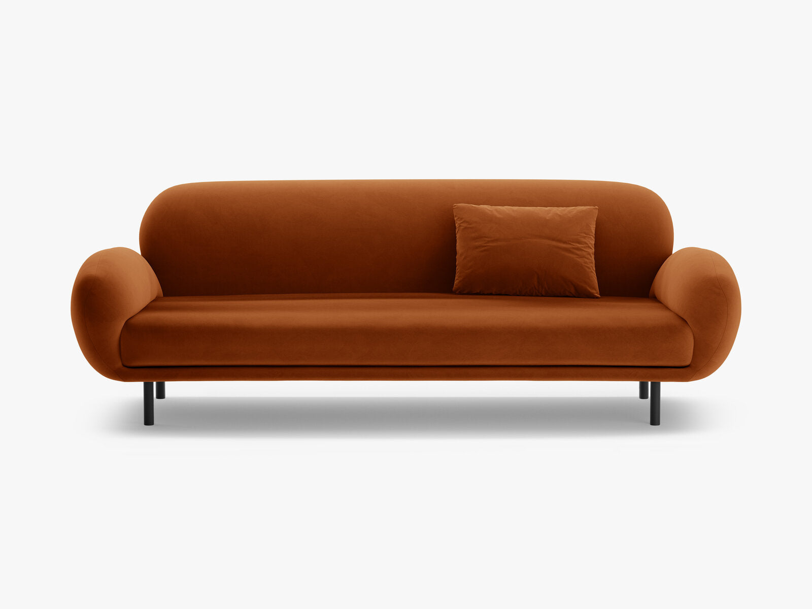 Micadoni Sofa Poppy 3-Sitzer Samt Casino Terrakotta