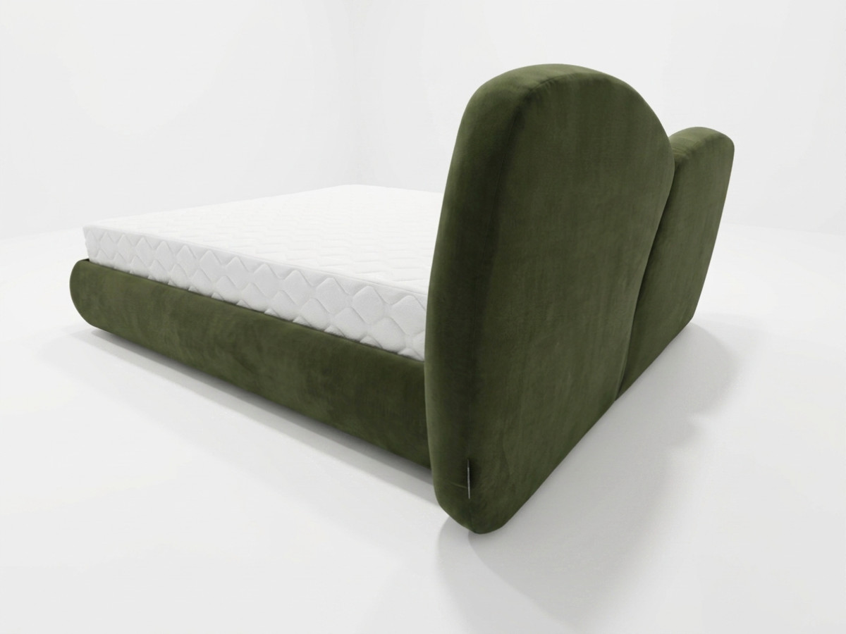 Bobochic Danae Polsterbett Samt Grün, Liegefläche 140 × 190 cm