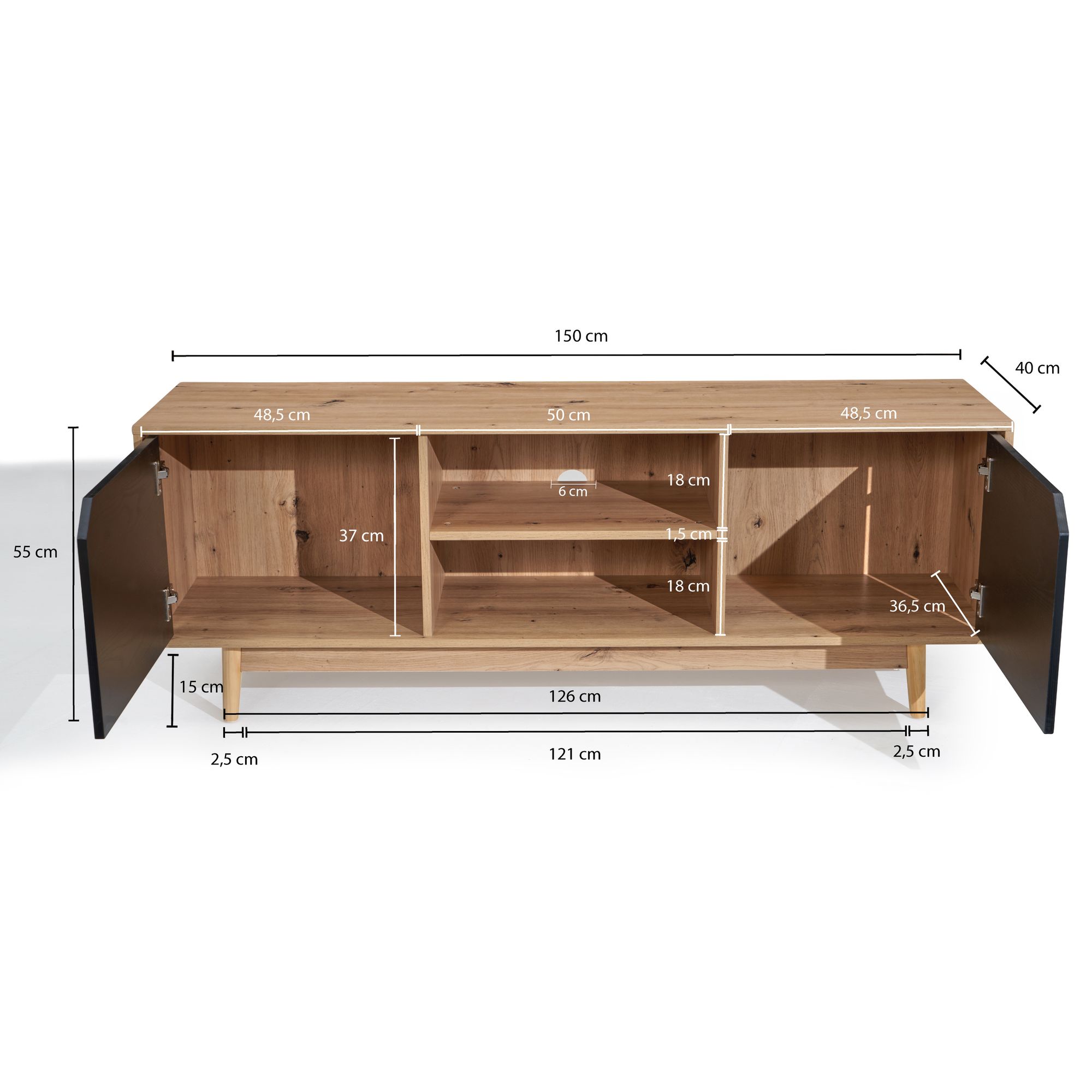 Lowboard Gravdal Braun 150 × 40 × 55 cm