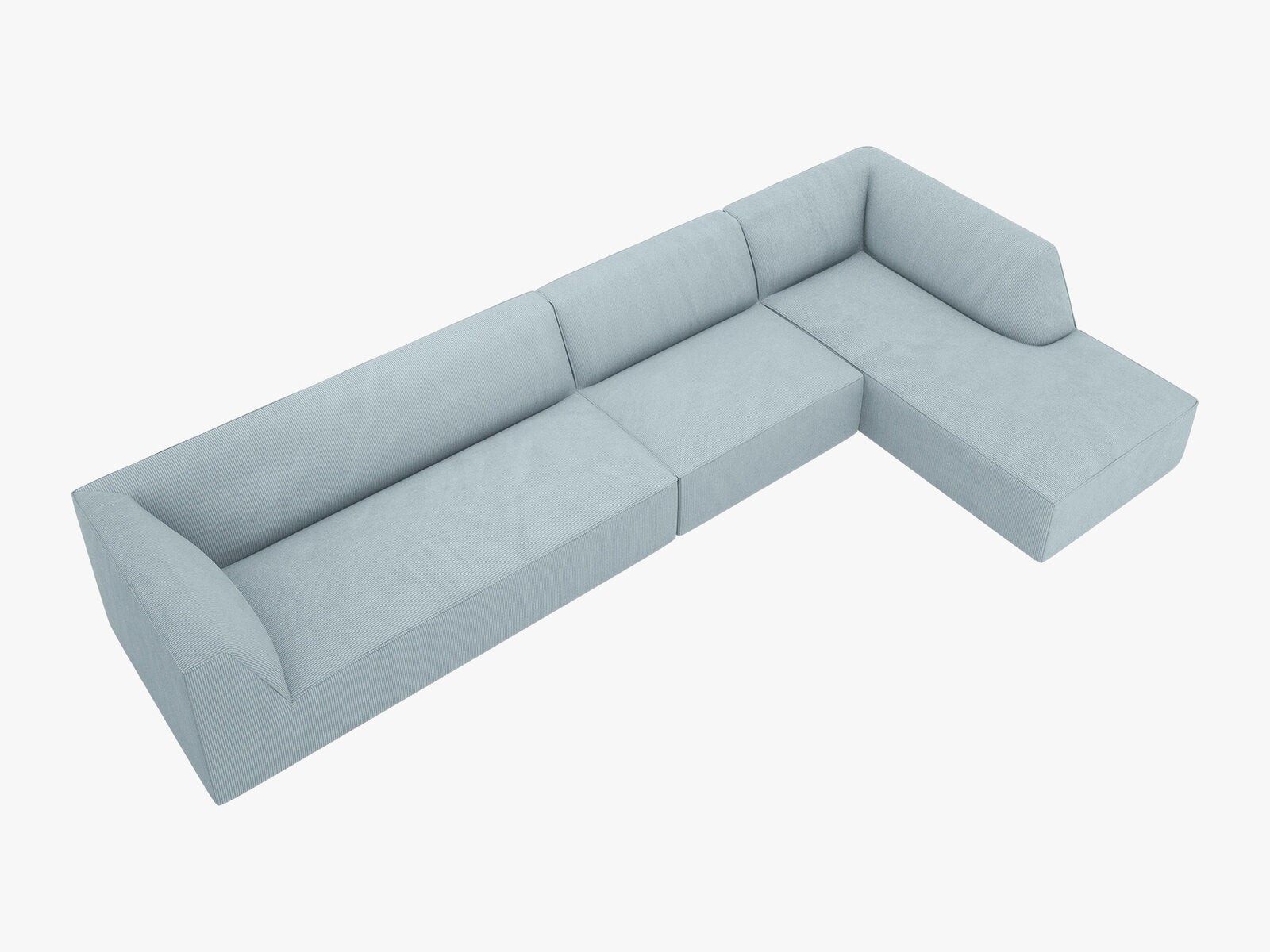 Micadoni Ecksofa Ruby 5-Sitzer Rechts Kord Scala Hellblau