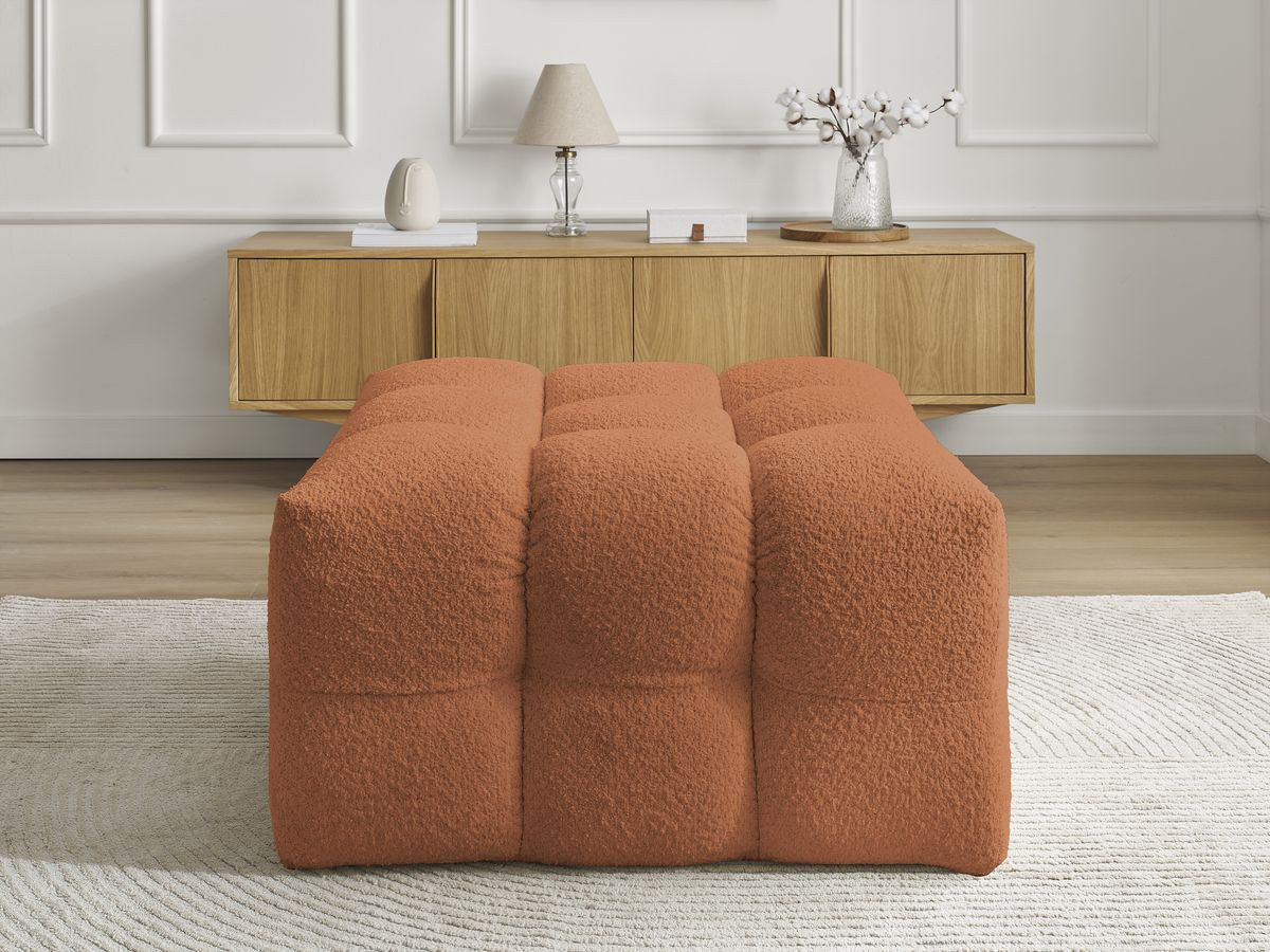 Bobochic Cloud Pouf Bouclé-Stoff Orange