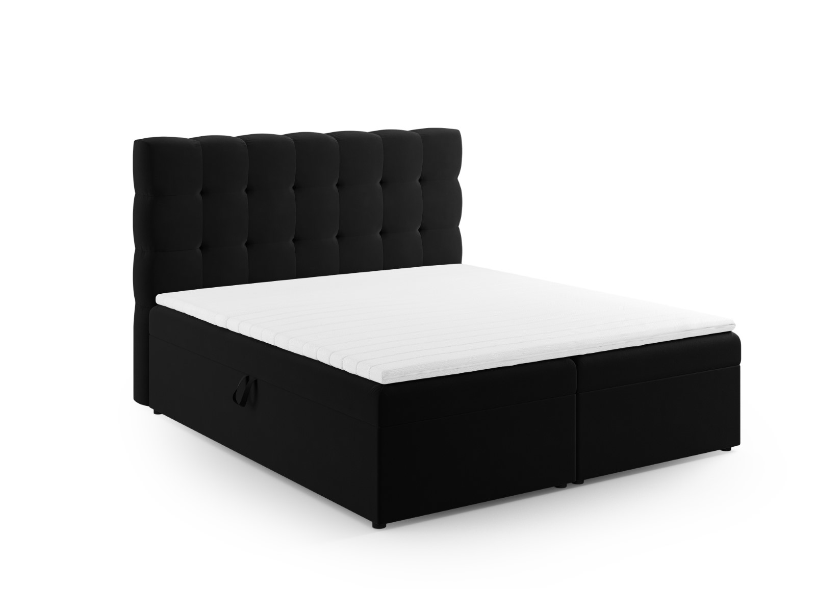 Cosmopolitan Design Boxspringbett Bali 140x200 Samt Bluvel Schwarz