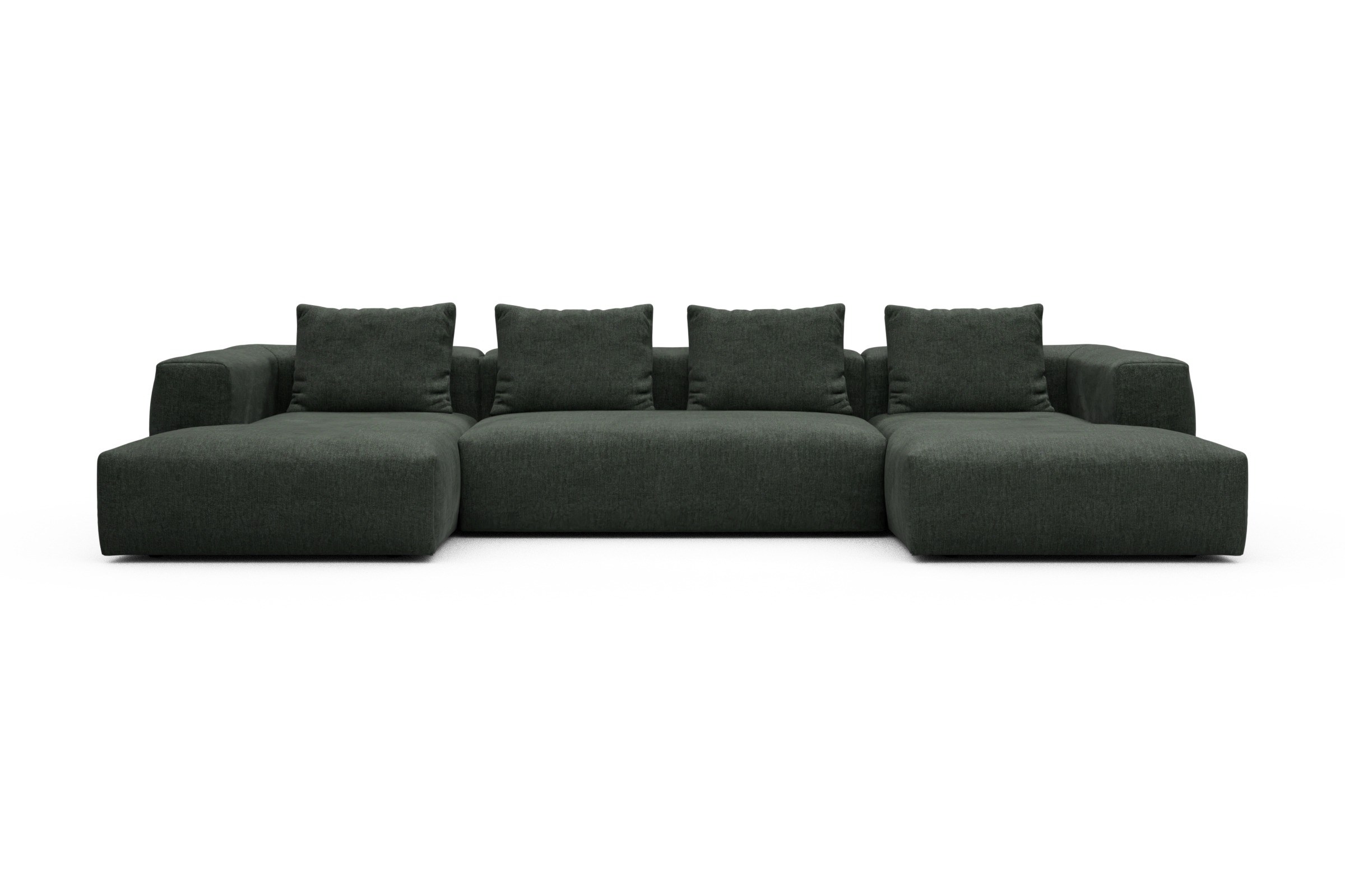 Skandi Home Wohnlandschaft Fred mit 2-Sitzer und Chaiselongue beidseitig Aivi-Pine-Green moebelfaktor