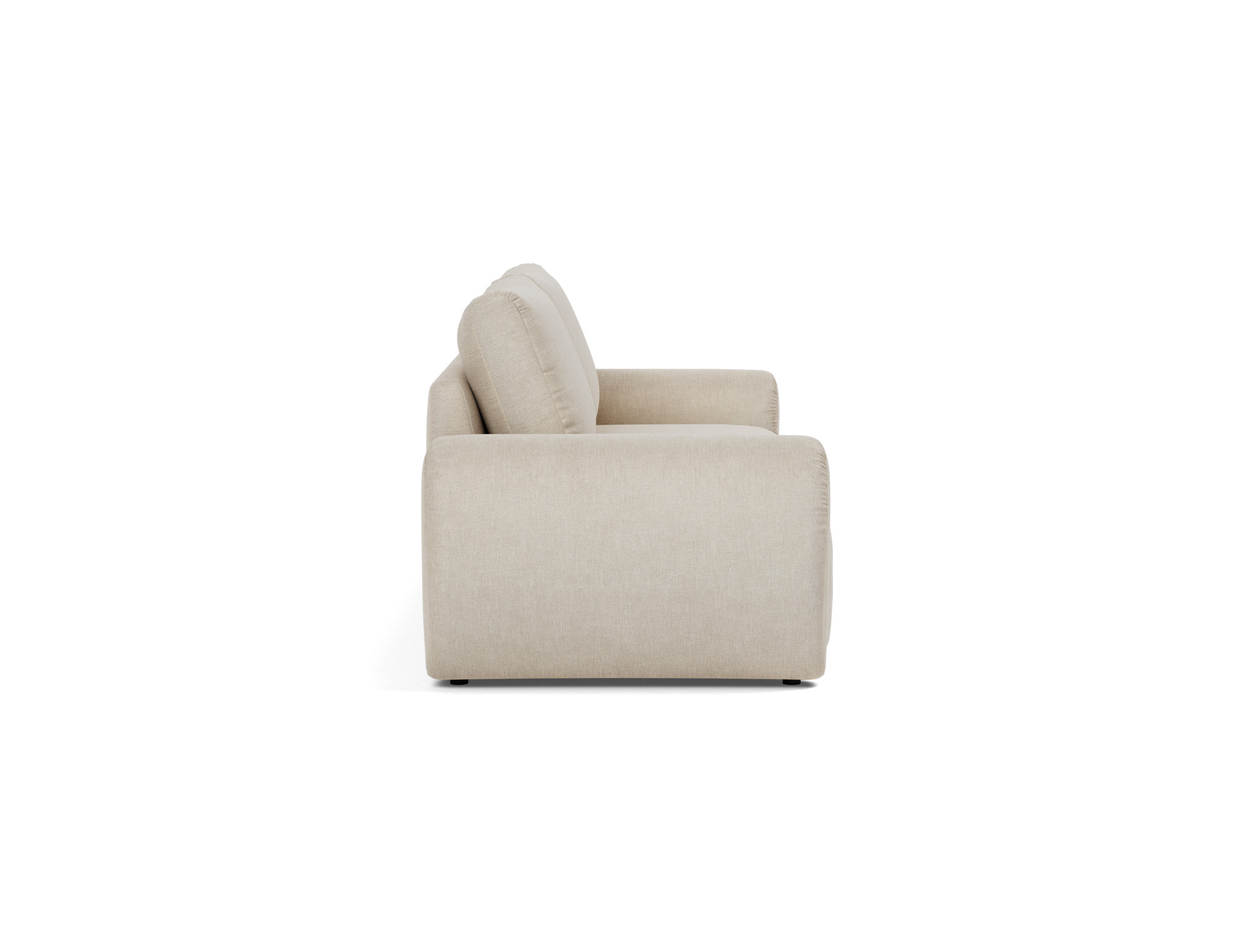 Schlafsofa Norum mit Curve-Armlehnen Flachgewebe Phobos 586-Latte
