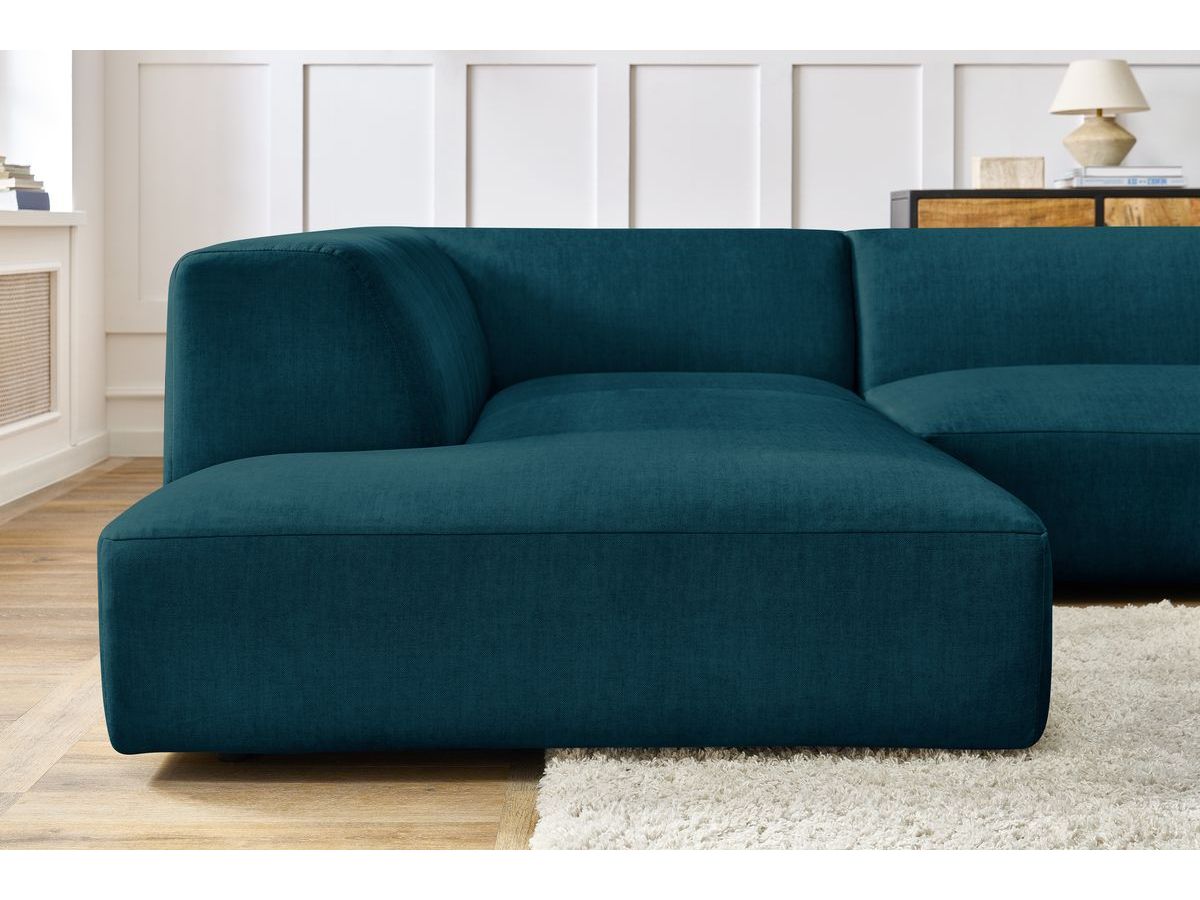 Bobochic Lavena Wohnlandschaft 399 × 220 cm Samt Dunkelblau Ecke rechts