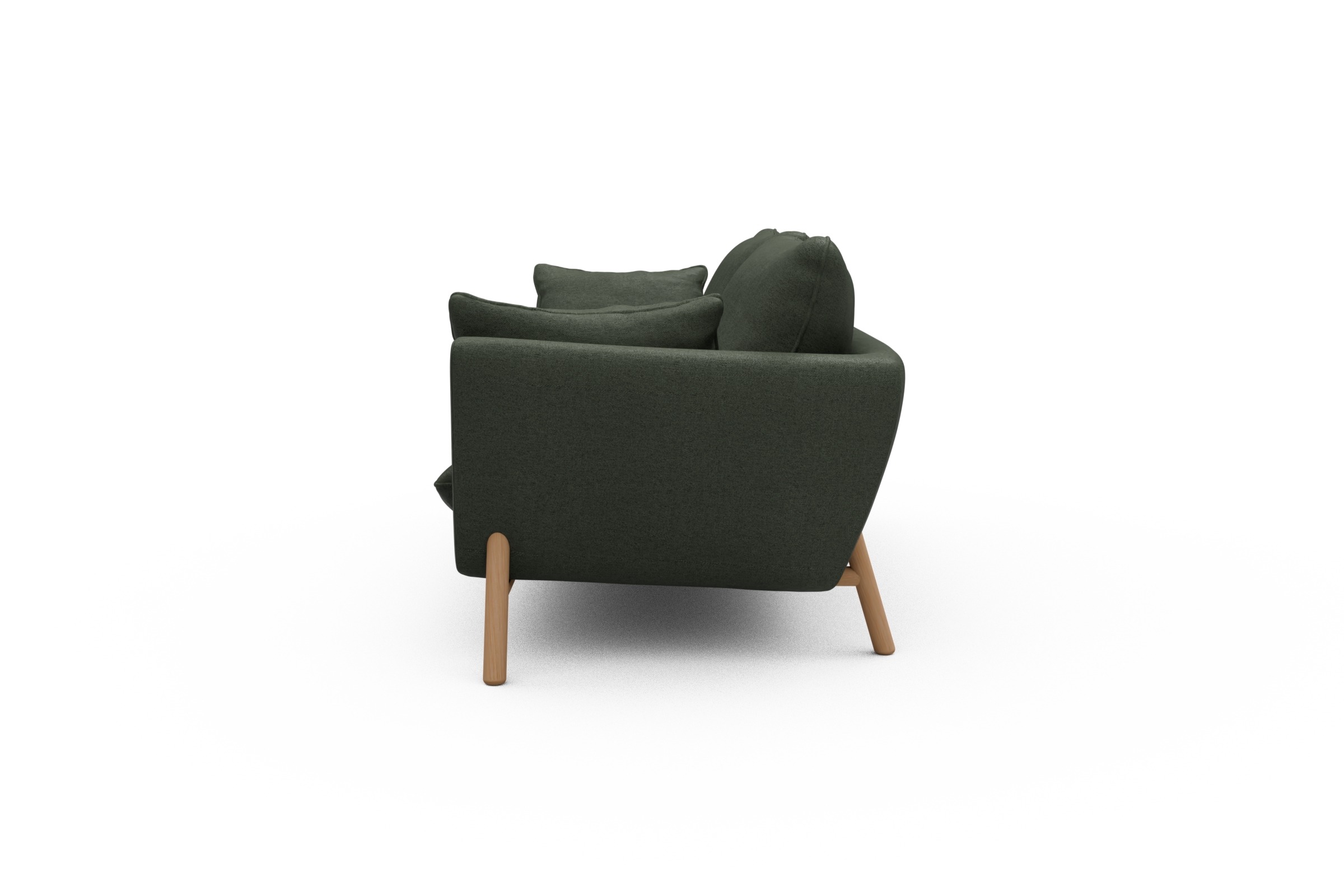 Sofa Emil 3-Sitzer Beinfarbe Eiche Natur Denari-Forest-Green