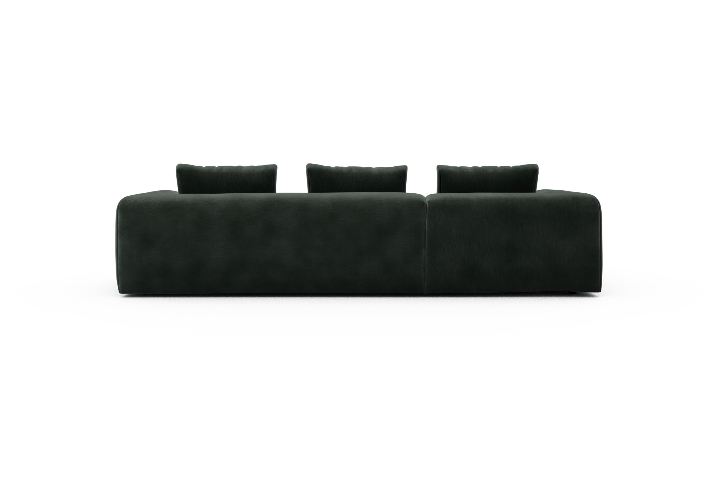 Ecksofa Fred Chaiselongue links mit 2,5-Sitzer Smooth-Laurel-Green