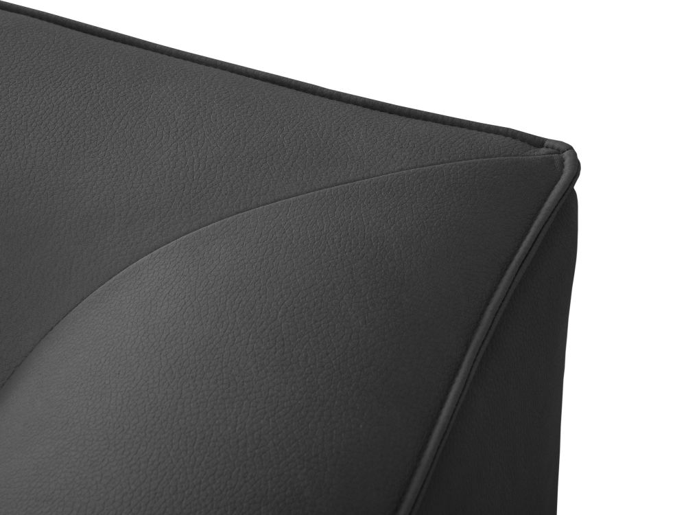 Cosmopolitan Design Ecksofa Siena 4-Sitzer offen Kunstleder Pacifico Schwarz Rechts