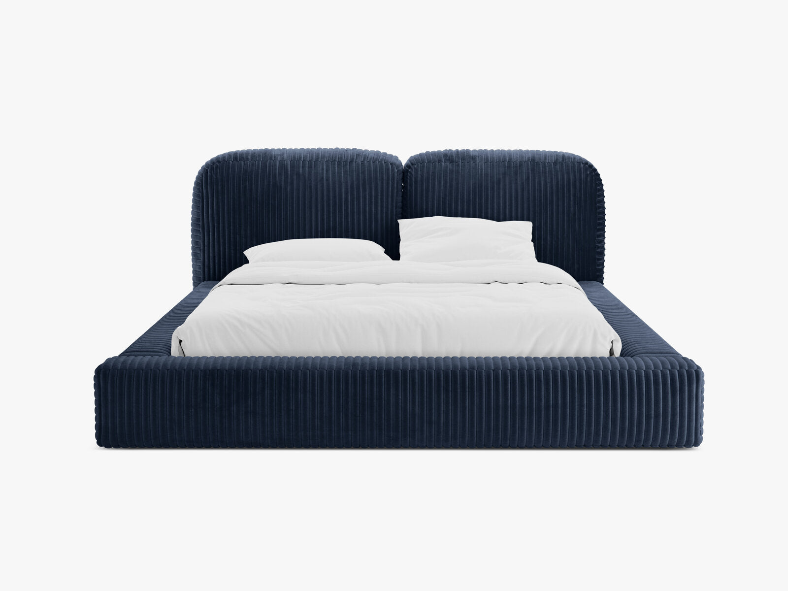 Micadoni Stauraumbett mit Kopfteil Martina Kord Tilia Marineblau 160x200
