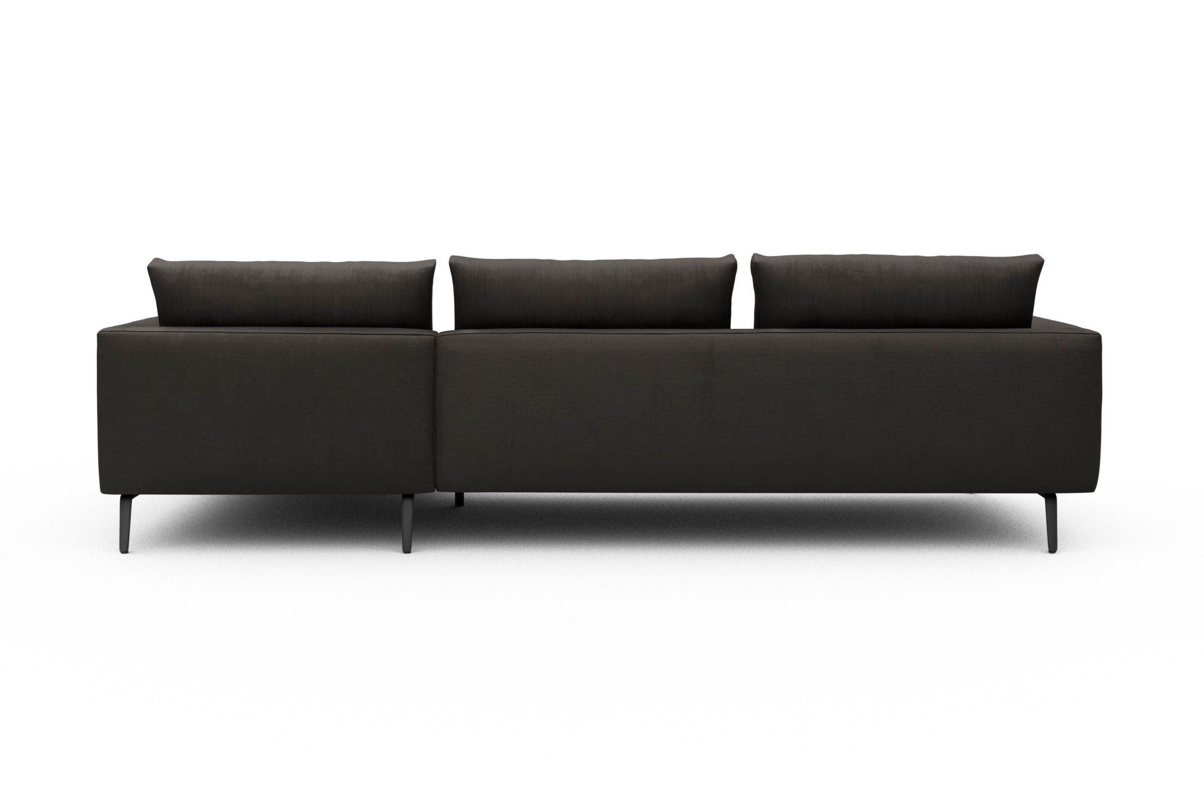 Ecksofa Karl Chaiselongue rechts mit 2,5-Sitzer Cordufine-Taupe