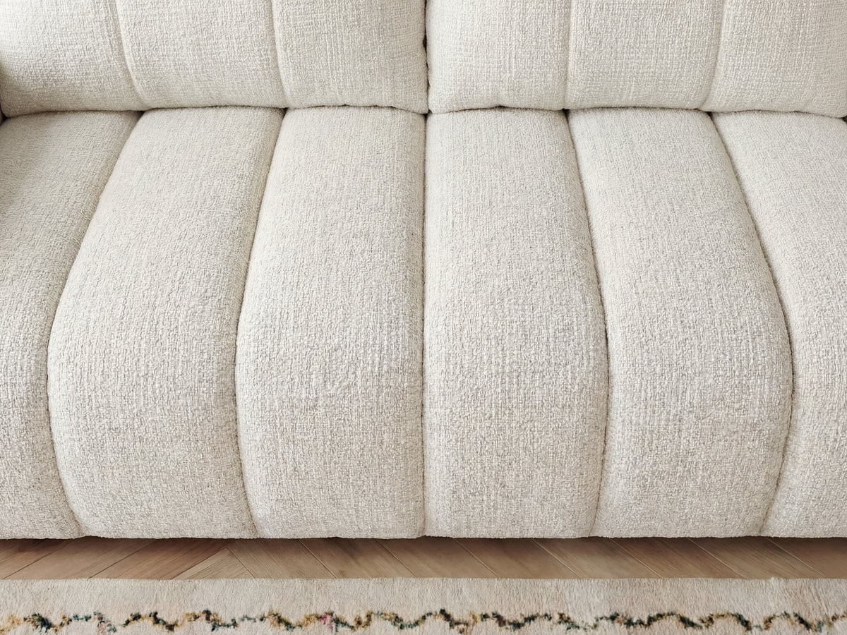 Bobochic Nesty Sofa 3-Sitzer mit Pouf Melange-Stoff Beige
