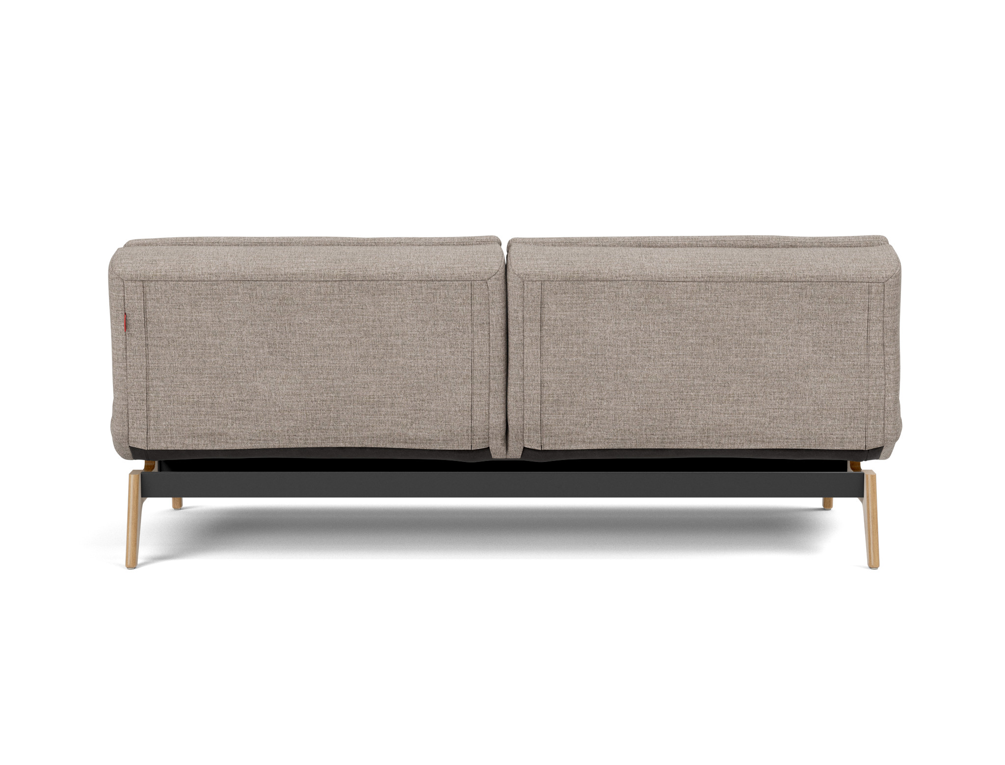 Schlafsofa Dublexo Chenille Yuveno 472-Warm-Grey Beine Eiche