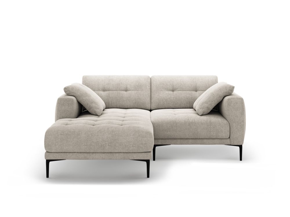 Cosmopolitan Design Ecksofa Lazio 2-Sitzer Strukturierter Stoff Sorella Beige Links