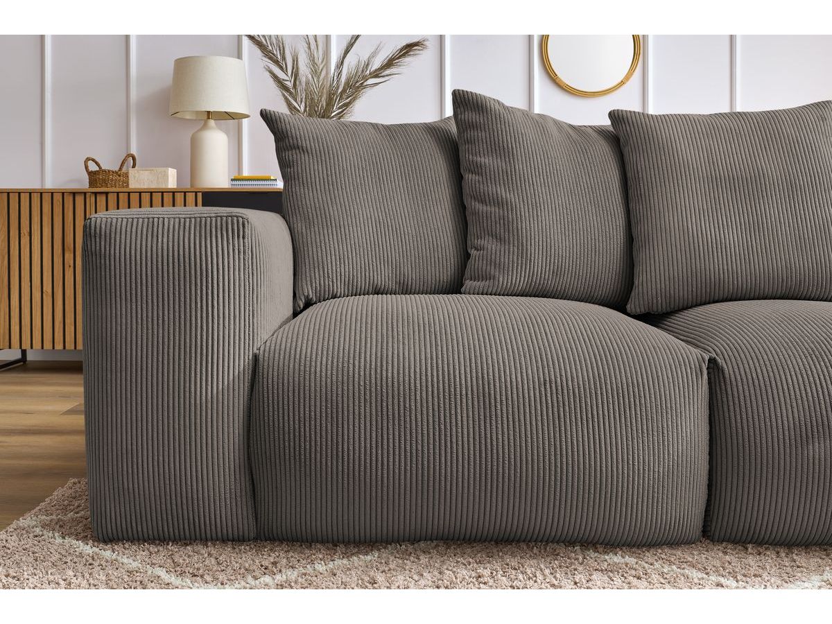 Bobochic Voltaire Sofa 3-Sitzer 248 × 100 cm Cordsamt Taupe