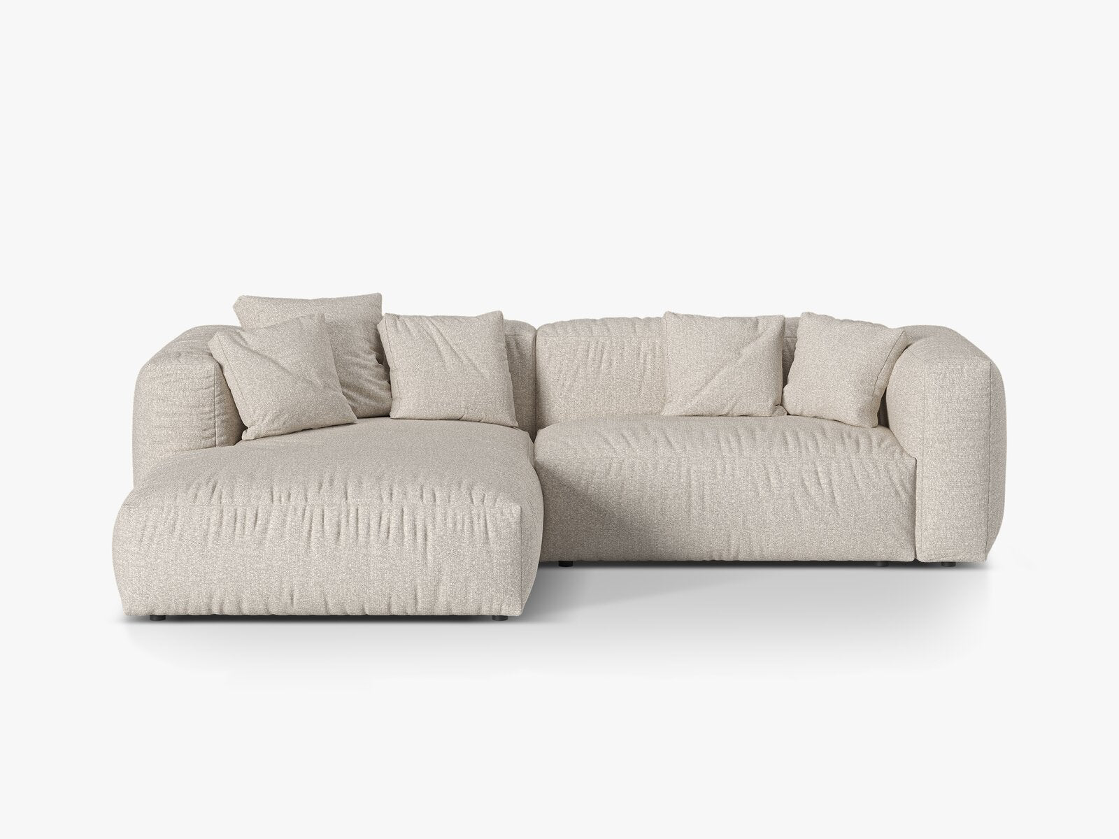 Micadoni Ecksofa Martina 2-Sitzer Links Boucle Monet Beige