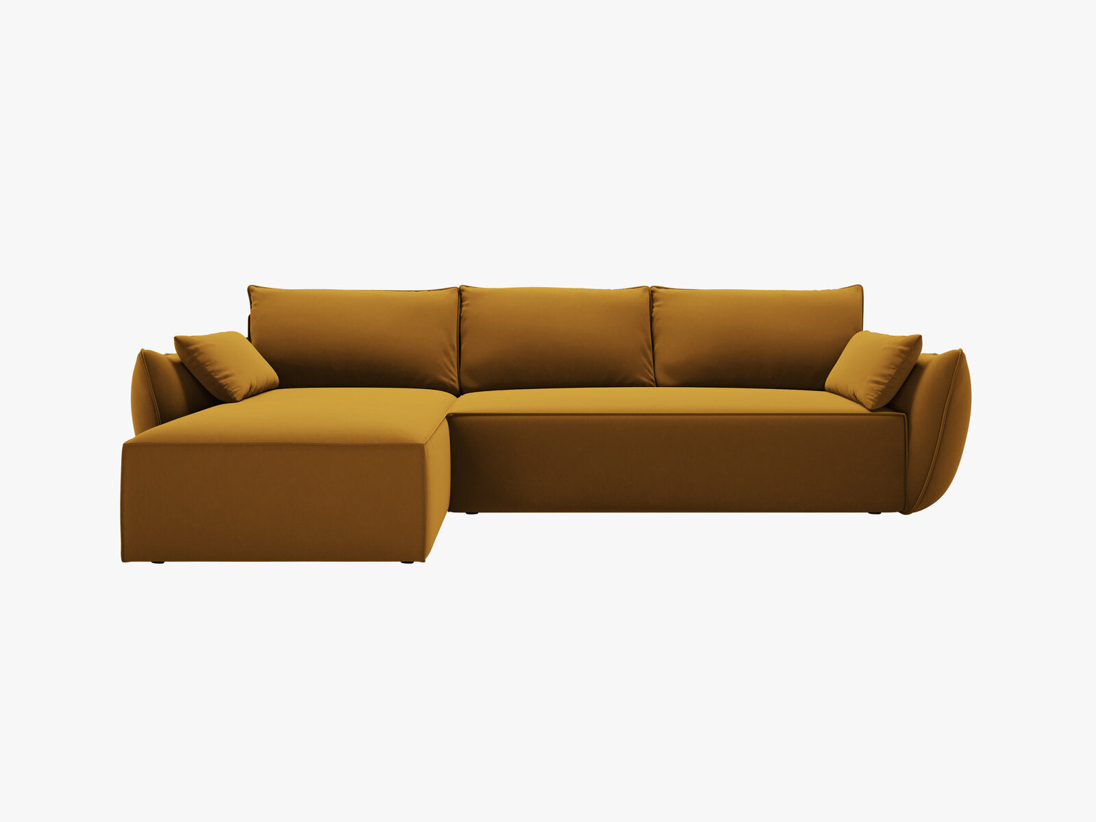 Micadoni Kaelle Ecksofa 4-Sitzer mit Schlaffunktion Links Samt Bluvel Gelb