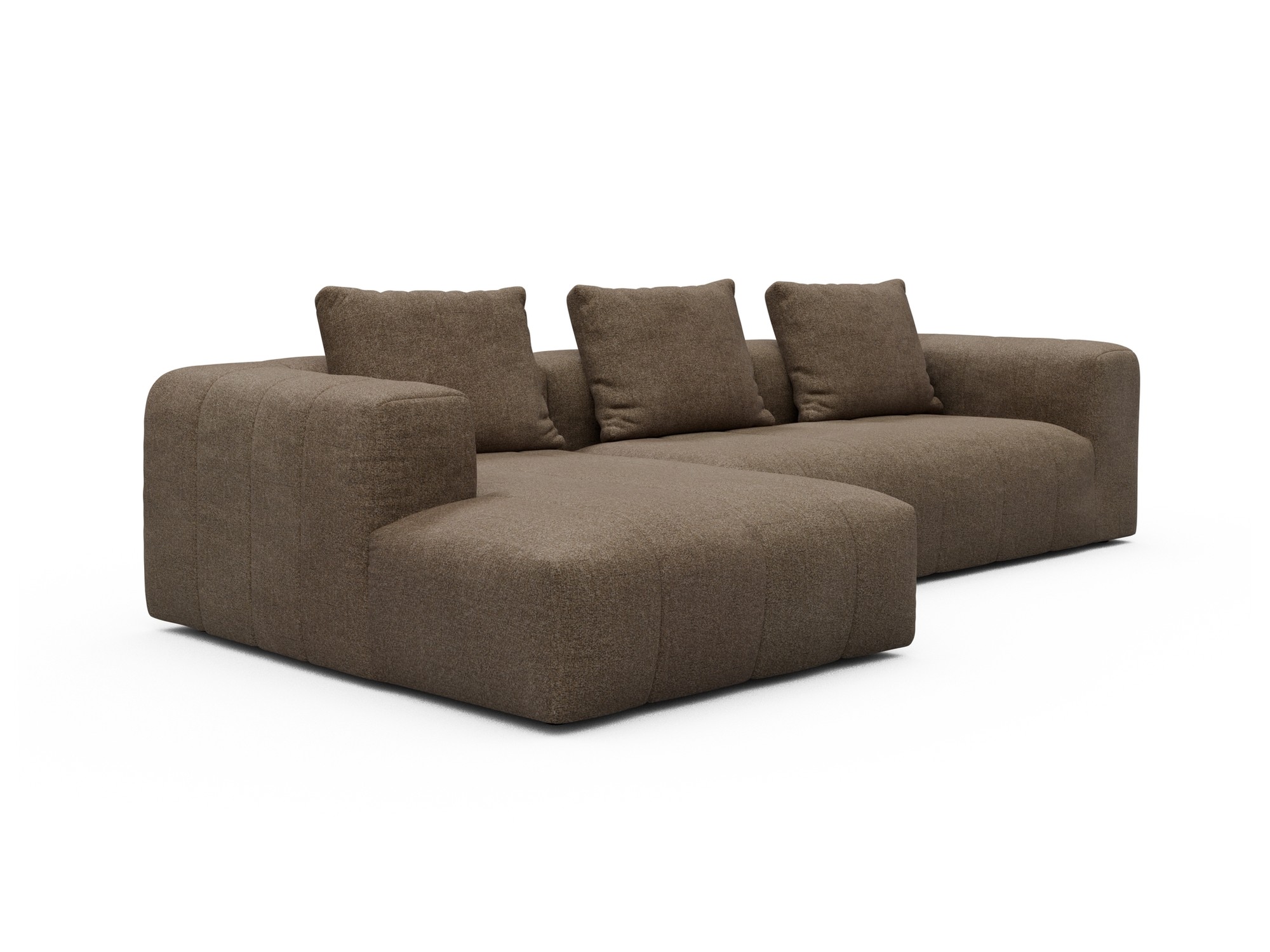 Hugo 2,5-Sitzer Armlehne rechts mit Chaiselongue Aivi-Khaki-Brown moebelfaktor