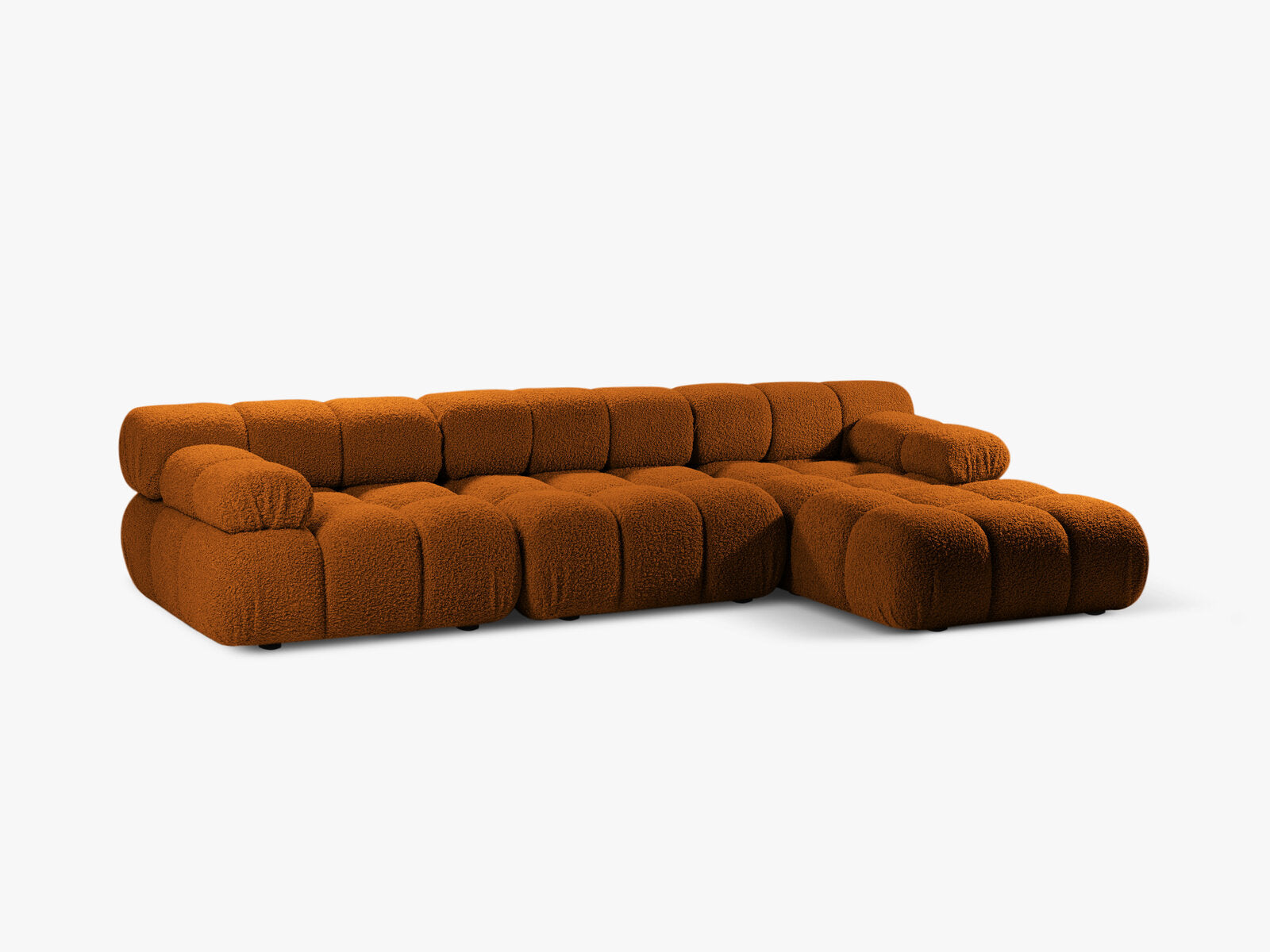 Micadoni Modulares Ecksofa Bellis 4-Sitzer Rechts Boucle Rolf Ziegel