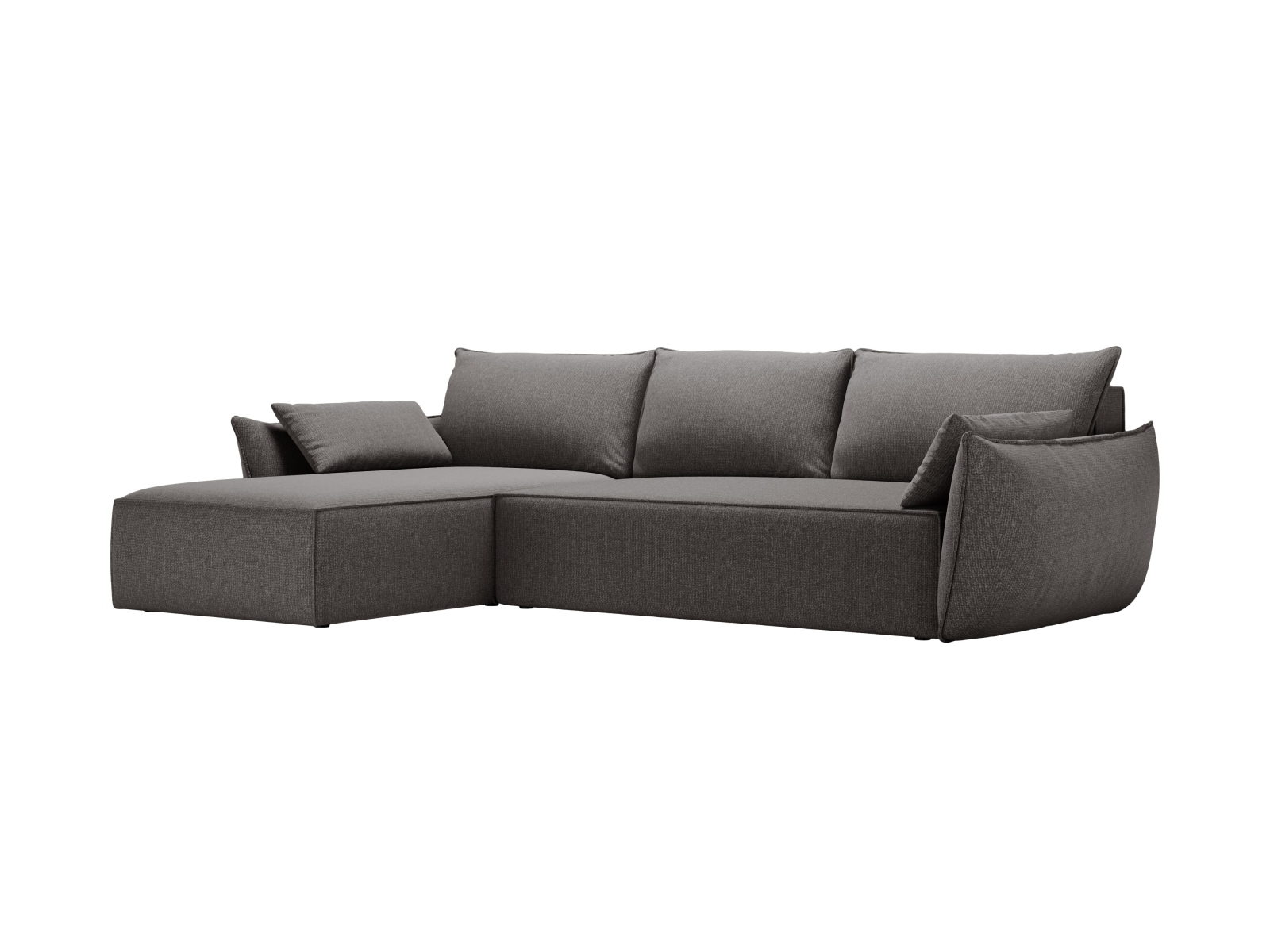 Micadoni Ecksofa Kaelle 4-Sitzer mit Schlaffunktion Rechts Chenille Schwarz