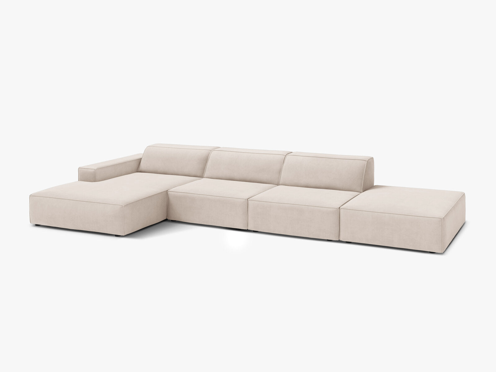 Micadoni Ecksofa Jodie 5-Sitzer Samt Venus Helles Beige Links