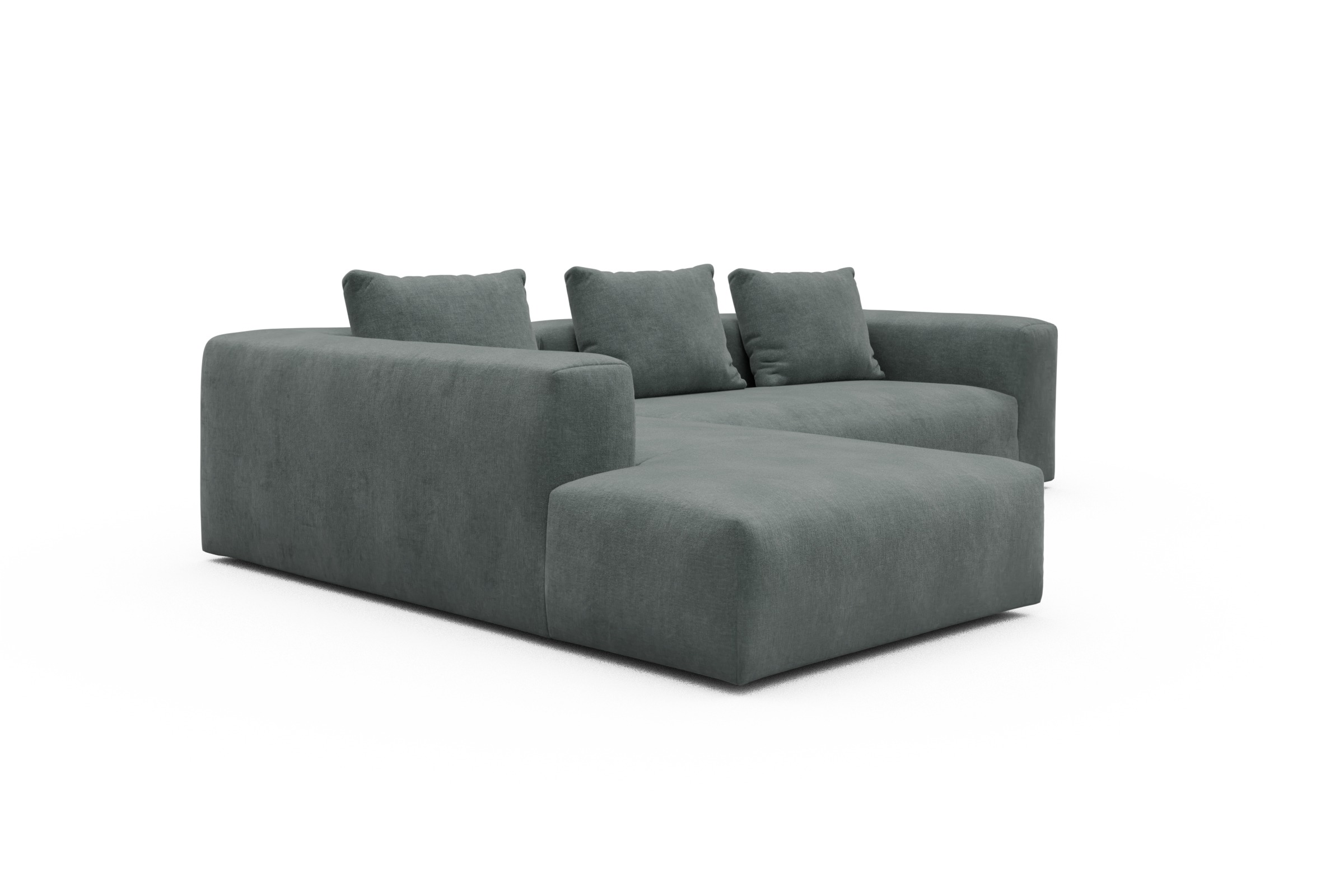 Ecksofa Fred Relax-Ecke links mit 2,5-Sitzer Smooth-Silver-Grey