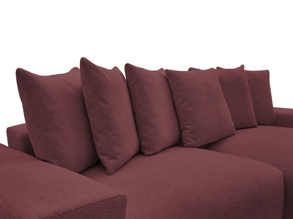 Bobochic Voltaire Ecksofa mit Pouf 310 × 174 cm Melange-Stoff Rot