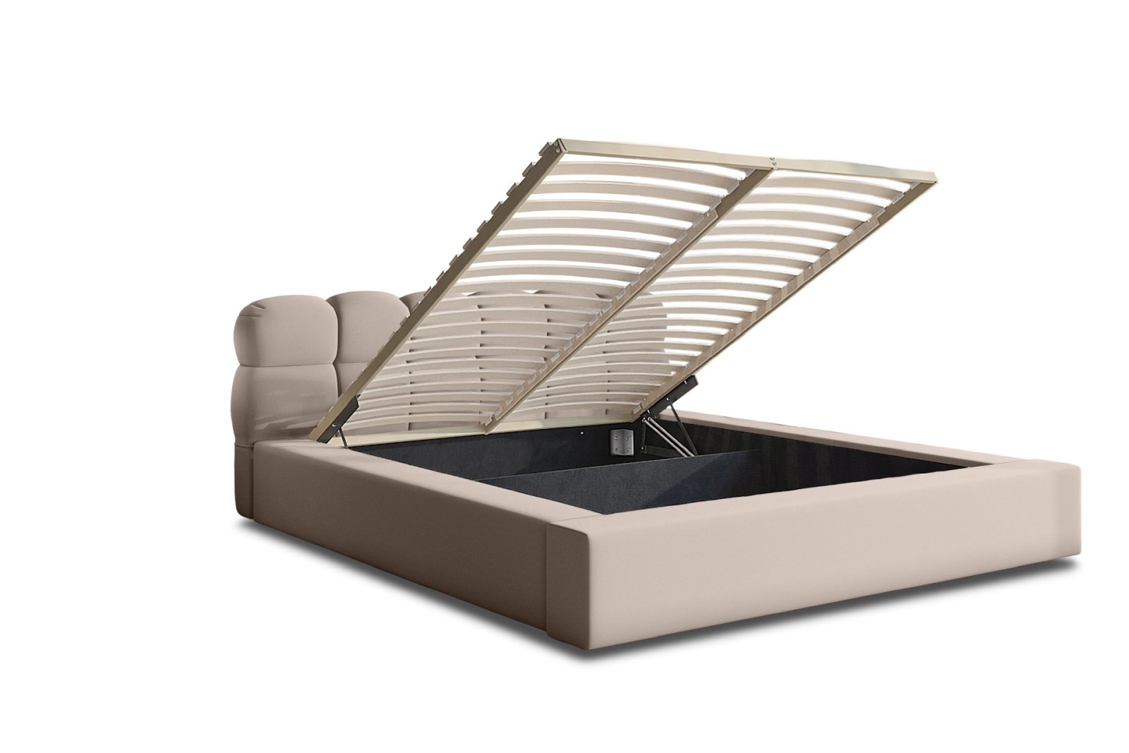 Polsterbett Vento-New Samtstoff 180x200 mit Holzrahmen Piano 04 Cappuccino