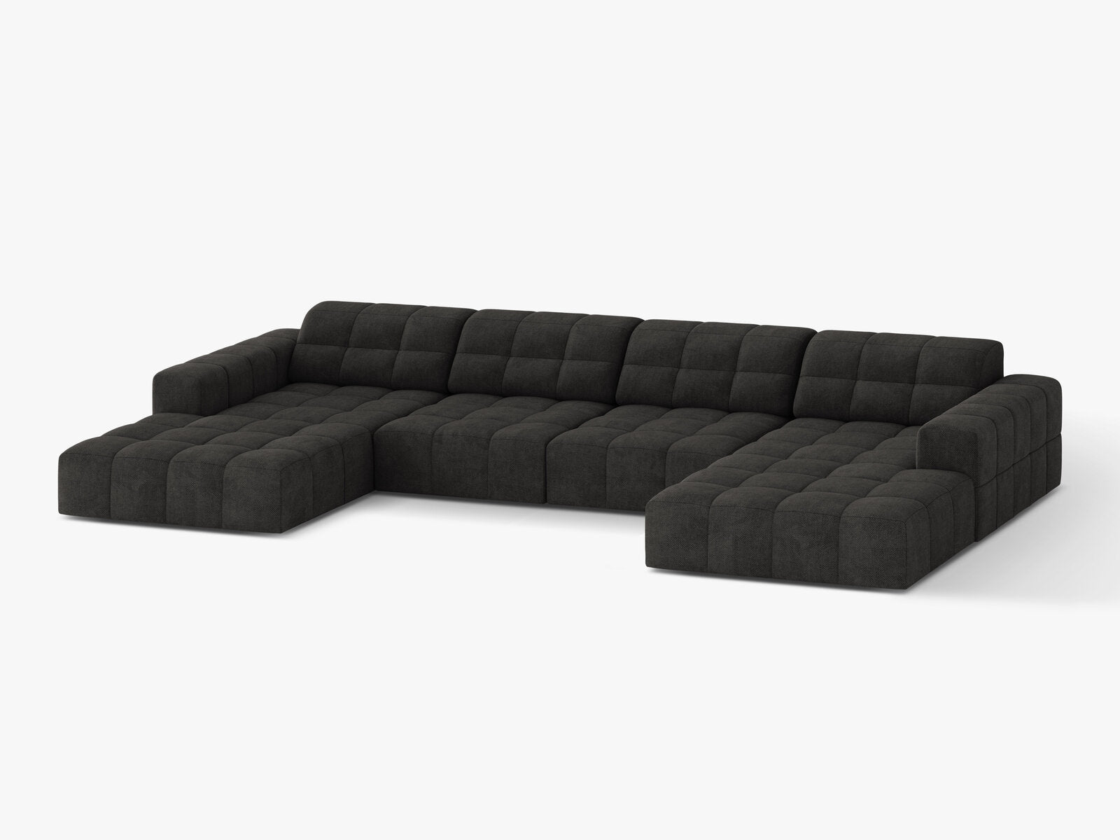 Micadoni Panorama Sofa Jennifer 6-Sitzer Chenille Eden Dunkelgrau