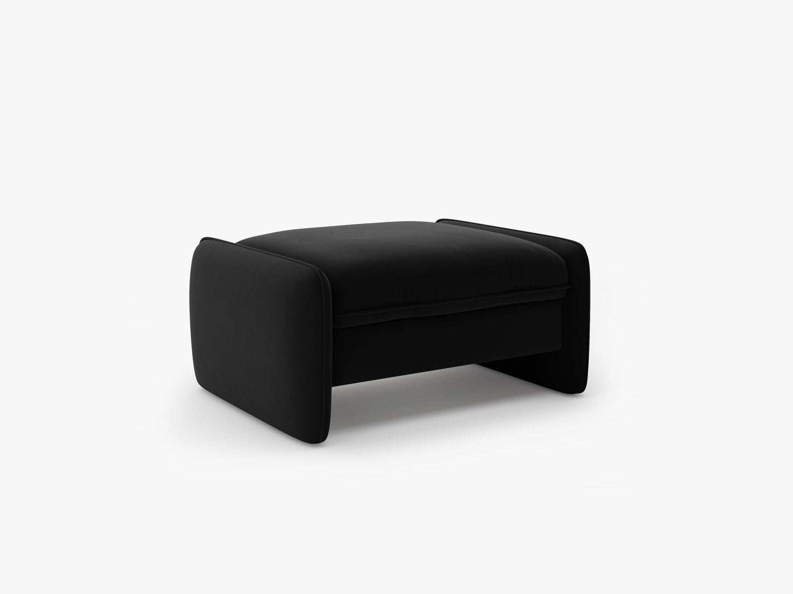 Micadoni Georgia Pouf Samt Magic Velvet Schwarz