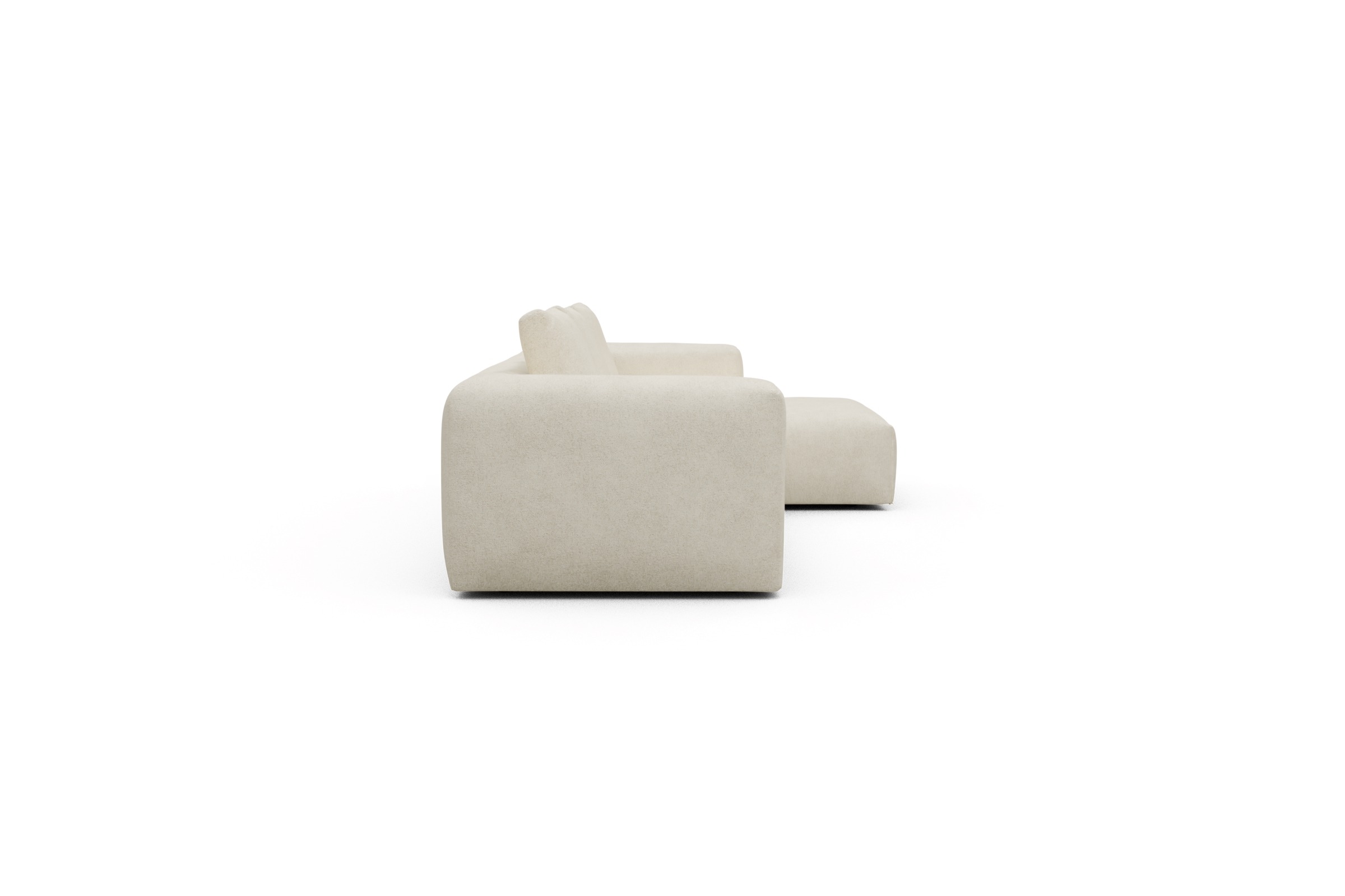 Ecksofa Fred Chaiselongue rechts mit 2,5-Sitzer Boucle-Off-White