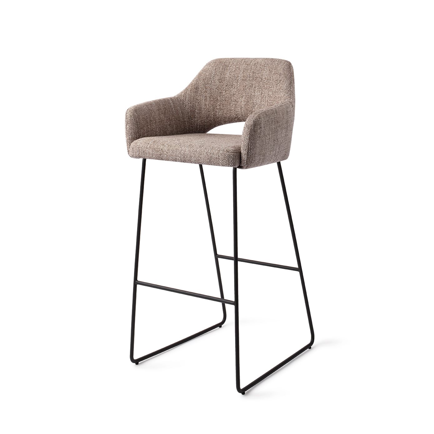 Jesper Home Barhocker Yanai Biscuit-Beach Slide Schwarz Tresenhöhe (65cm)
