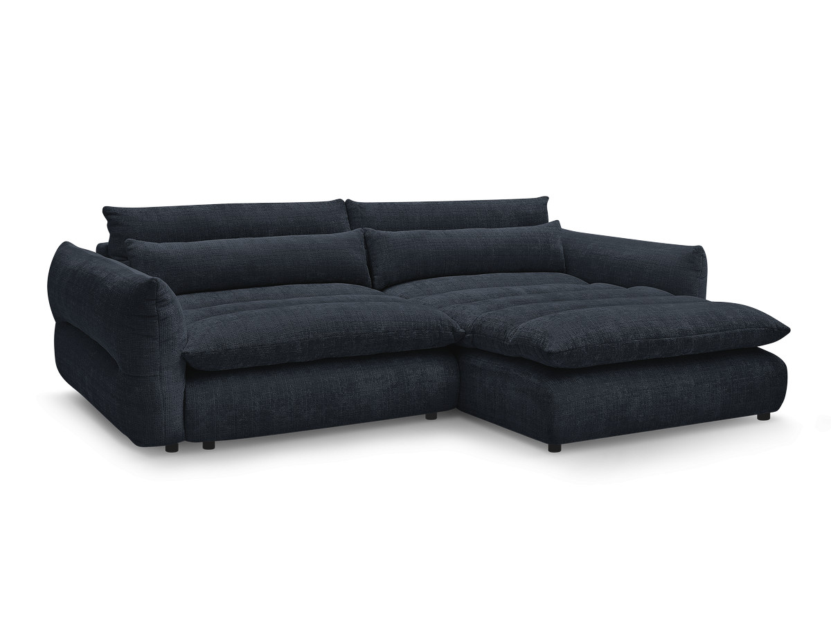 Bobochic Neil Ecksofa Strukturstoff Dunkelblau Ecke rechts