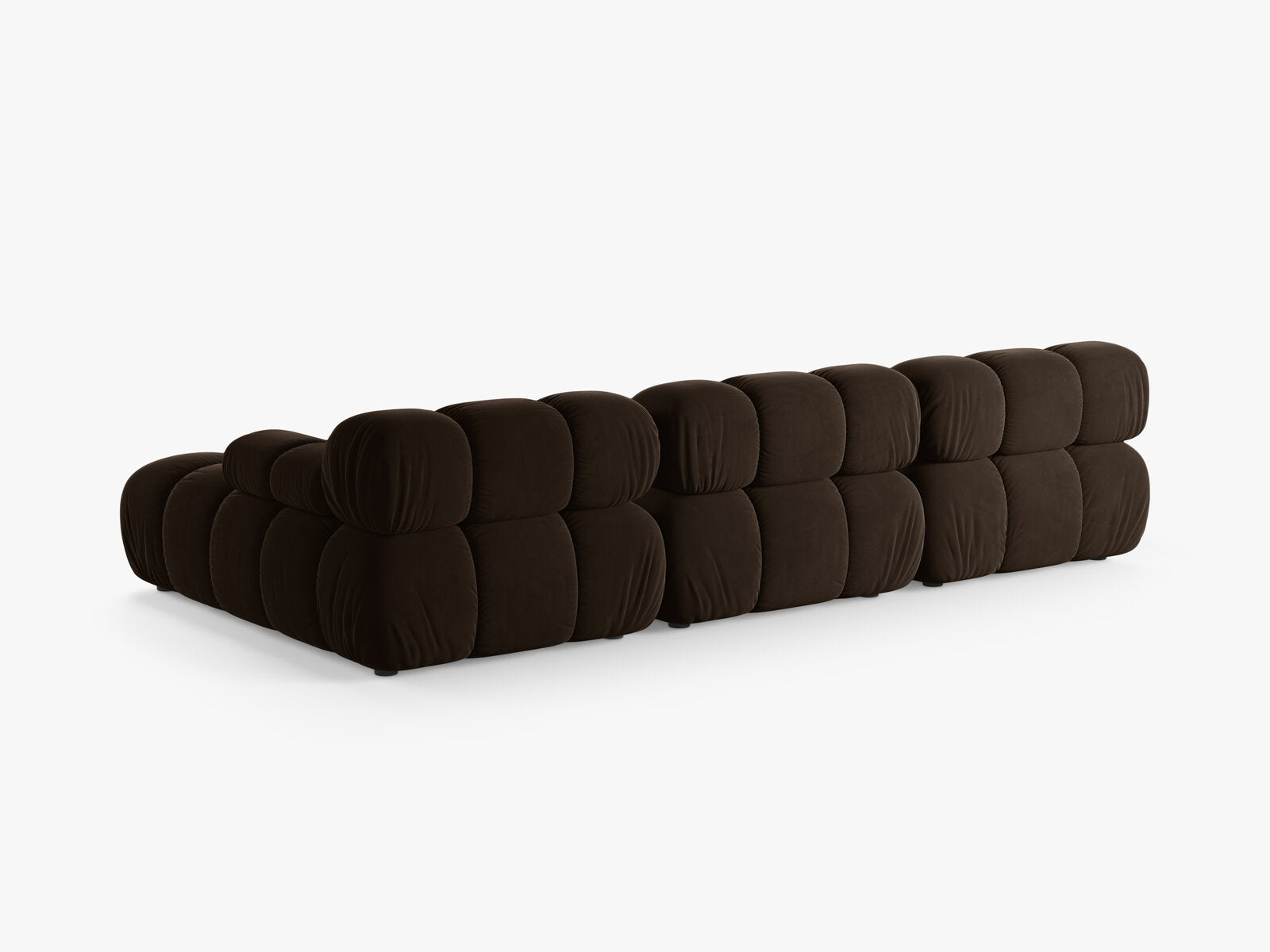 Micadoni Modulares Ecksofa Bellis 4-Sitzer Rechts Samt Bluvel Dunkelbraun