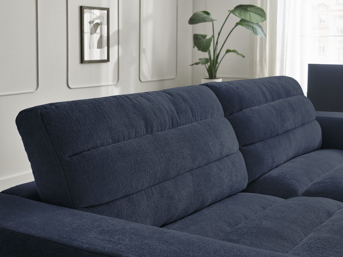Bobochic Sierra Sofa 3-Sitzer Strukturstoff Dunkelblau
