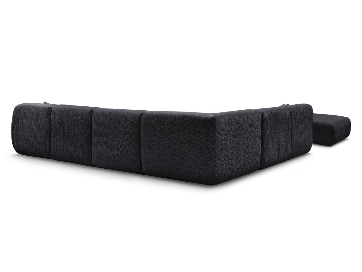 Bobochic Anda Wohnlandschaft mit Pouf 373 × 289 cm Chenille Schwarz Ecke links