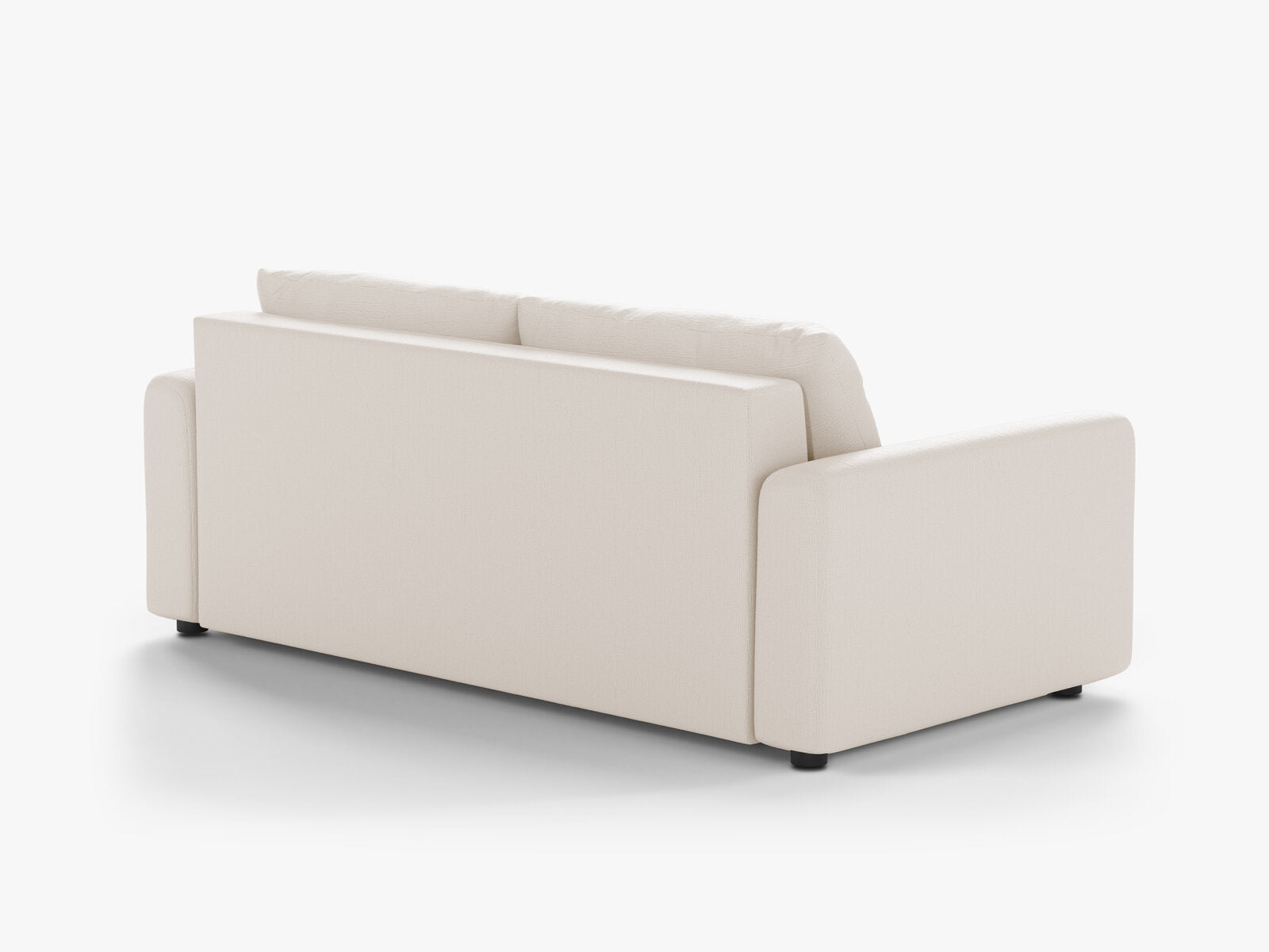 Micadoni Sofa mit Schlaffunktion David 3-Sitzer Strukturierter Stoff Babel Weiß