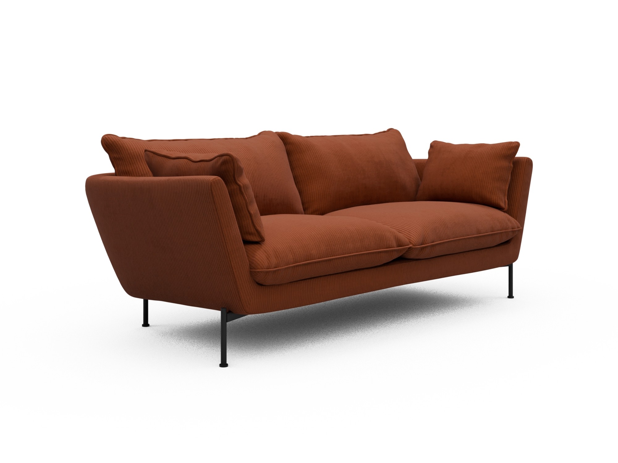 Skandi Home Sofa Anton Soft 2-Sitzer Corduroy-Burnt-Orange moebelfaktor