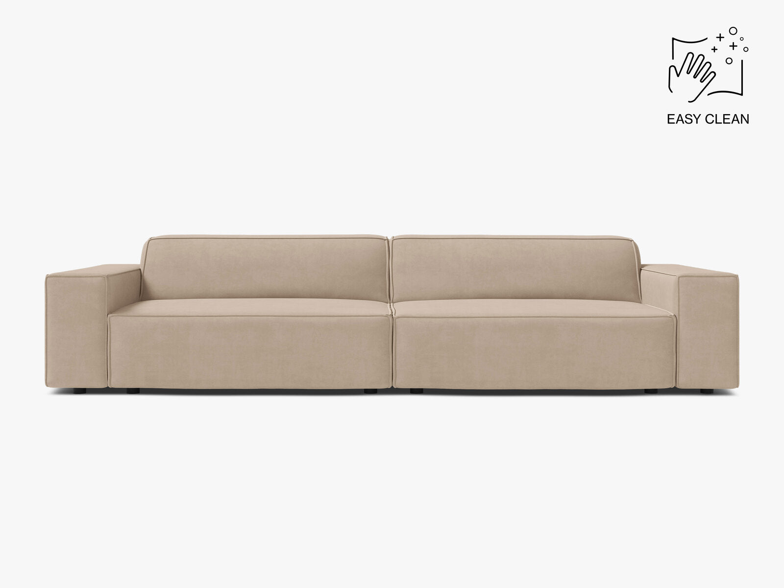 Micadoni Sofa Jodie 4-Sitzer Samt Venus Beige